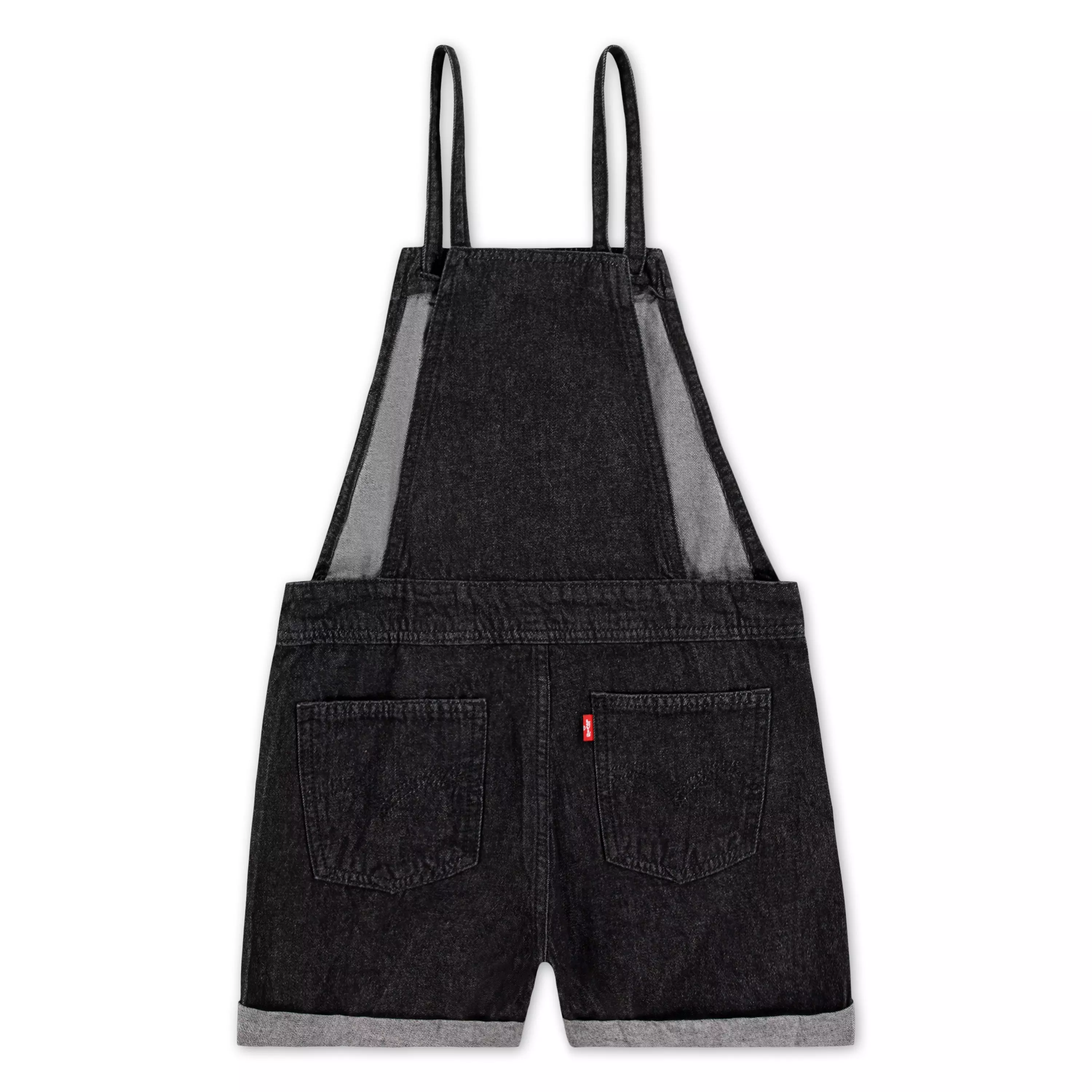 Levi's Big Girls' Knot Strap Black Wash Denim Shortalls - BLACK
