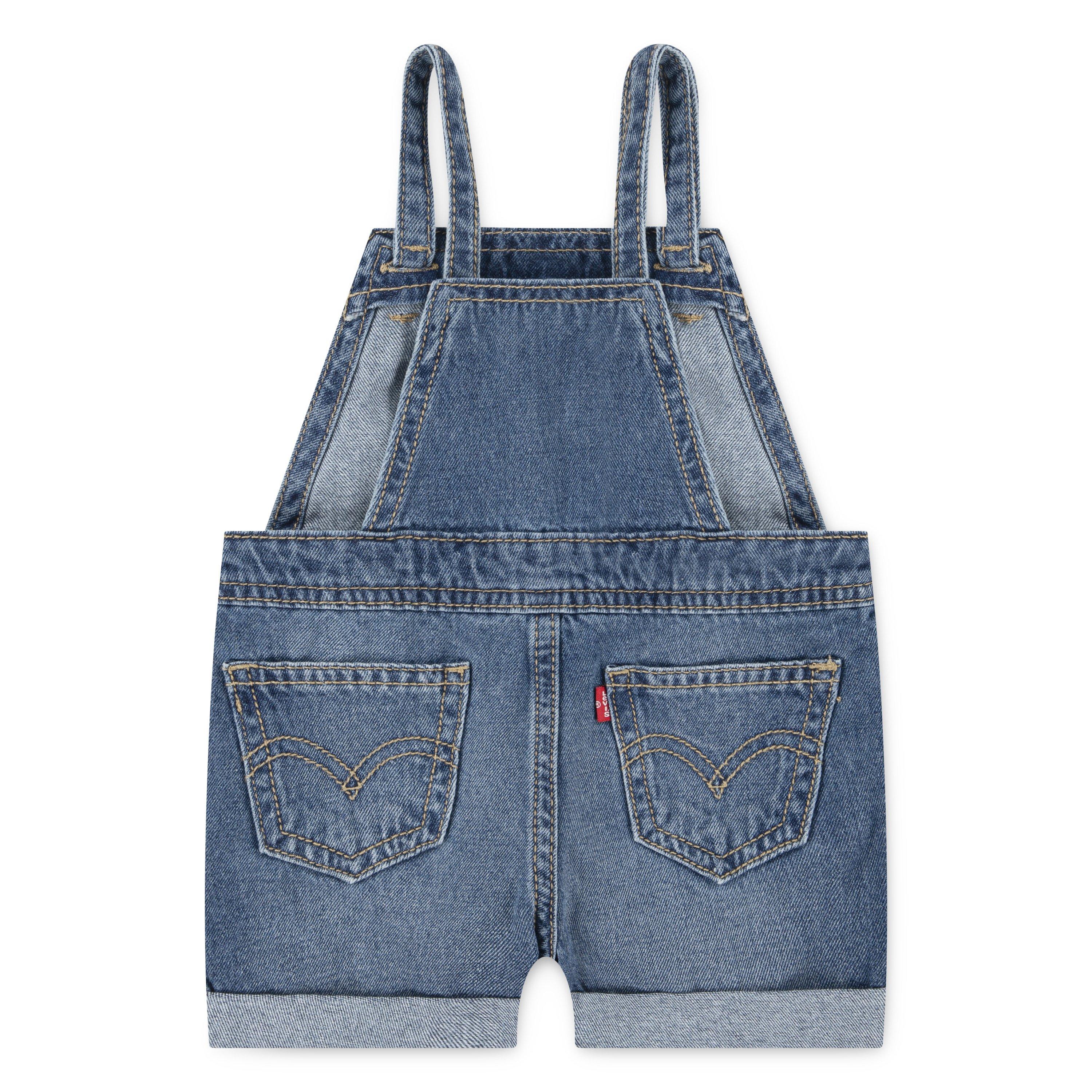 Levi's Knot Strap Baby Girls' Dark Blue Wash Denim Shortalls