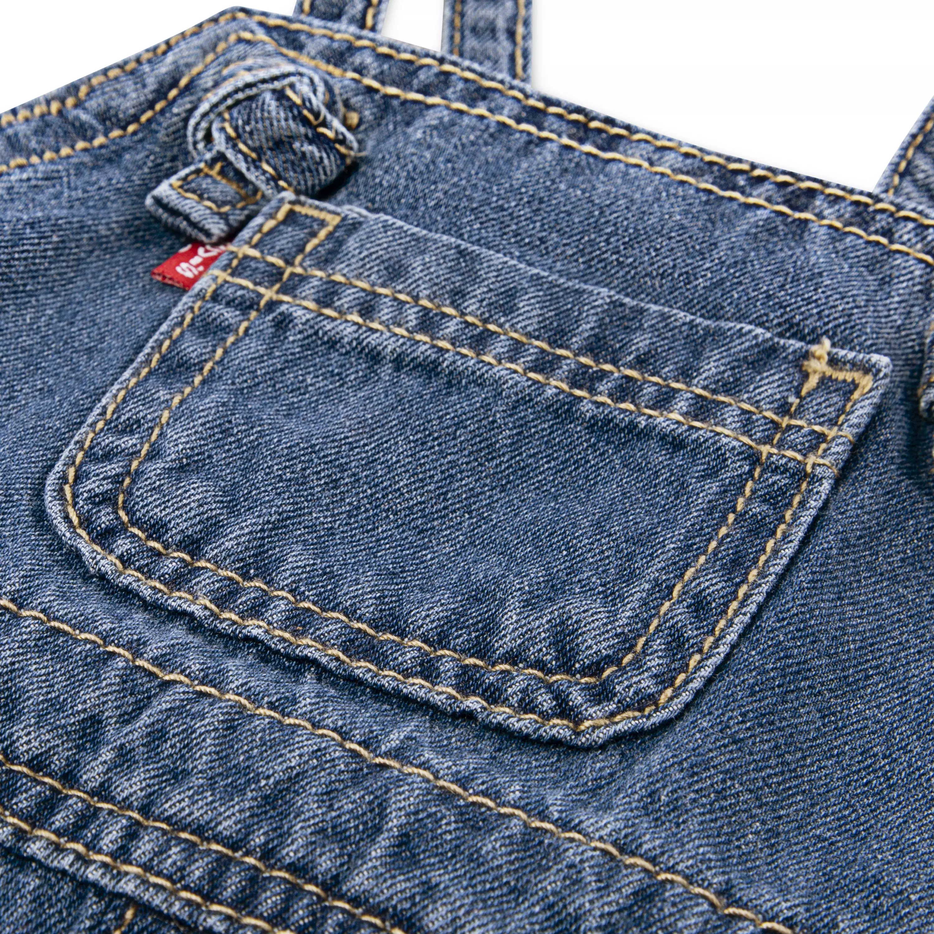 Levi's Baby Girls' Knot Strap Dark Blue Wash Denim Shortalls - BLUE