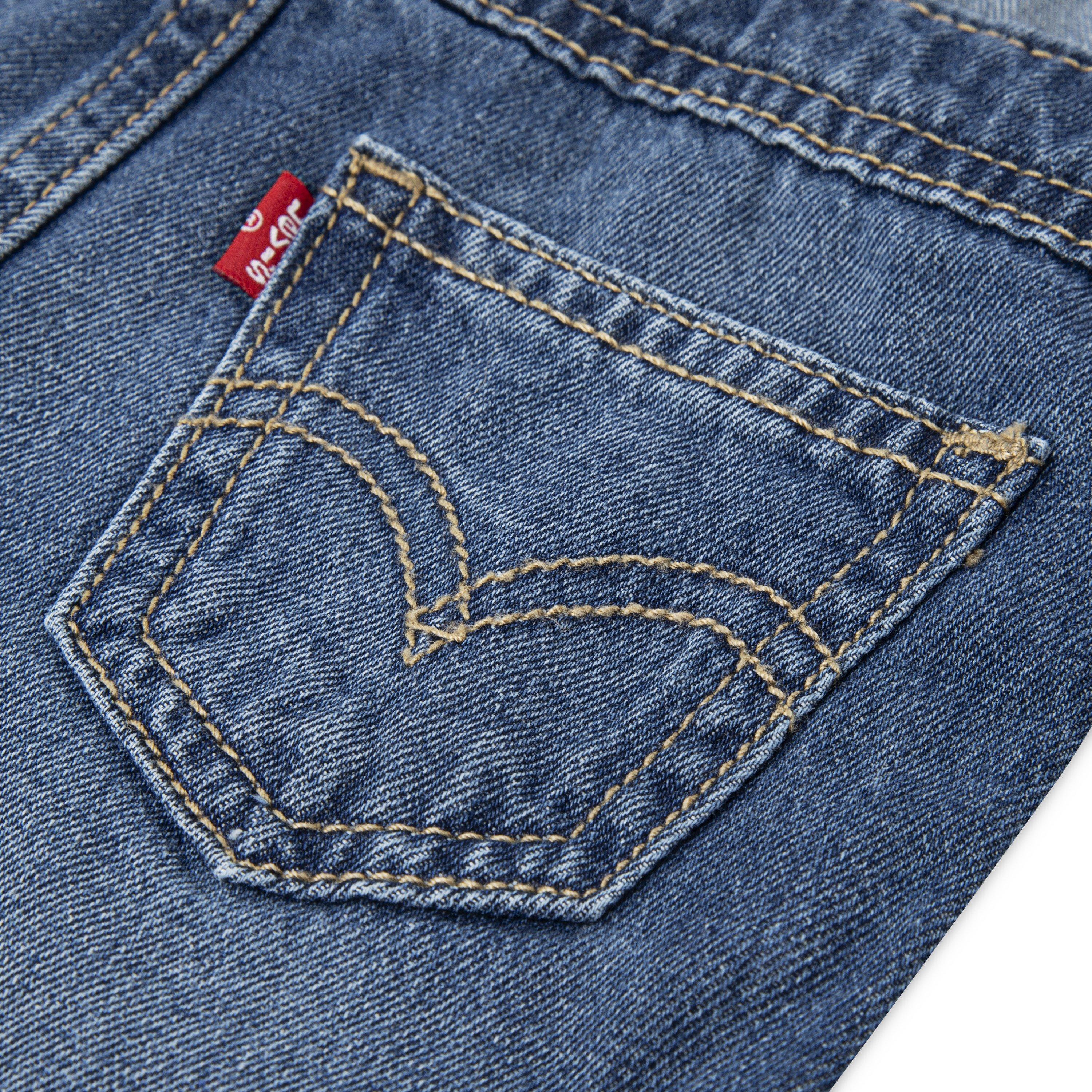 Levi's Knot Strap Baby Girls' Dark Blue Wash Denim Shortalls