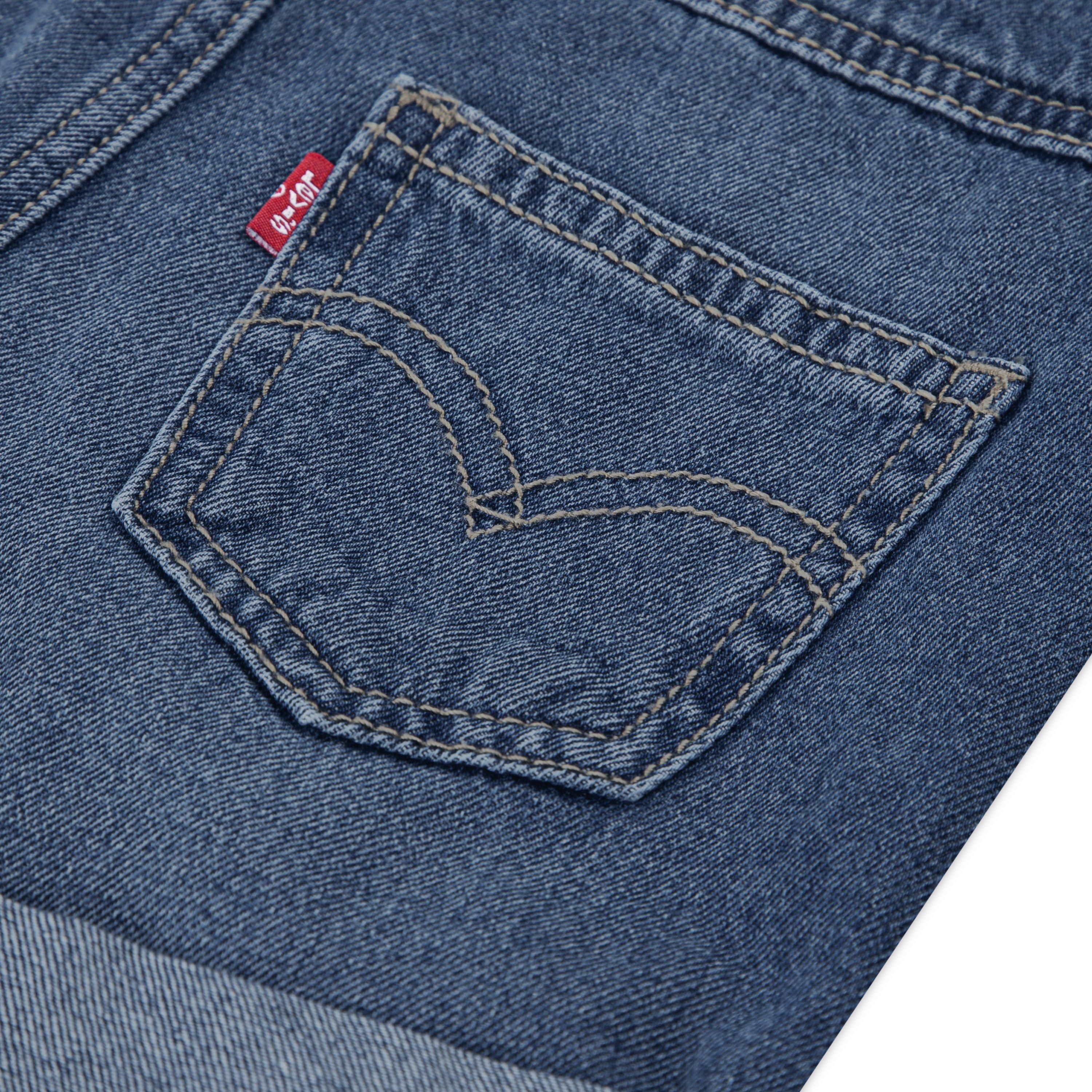 Levi's Knot Strap Toddler Girls' Dark Blue Wash Denim Shortalls