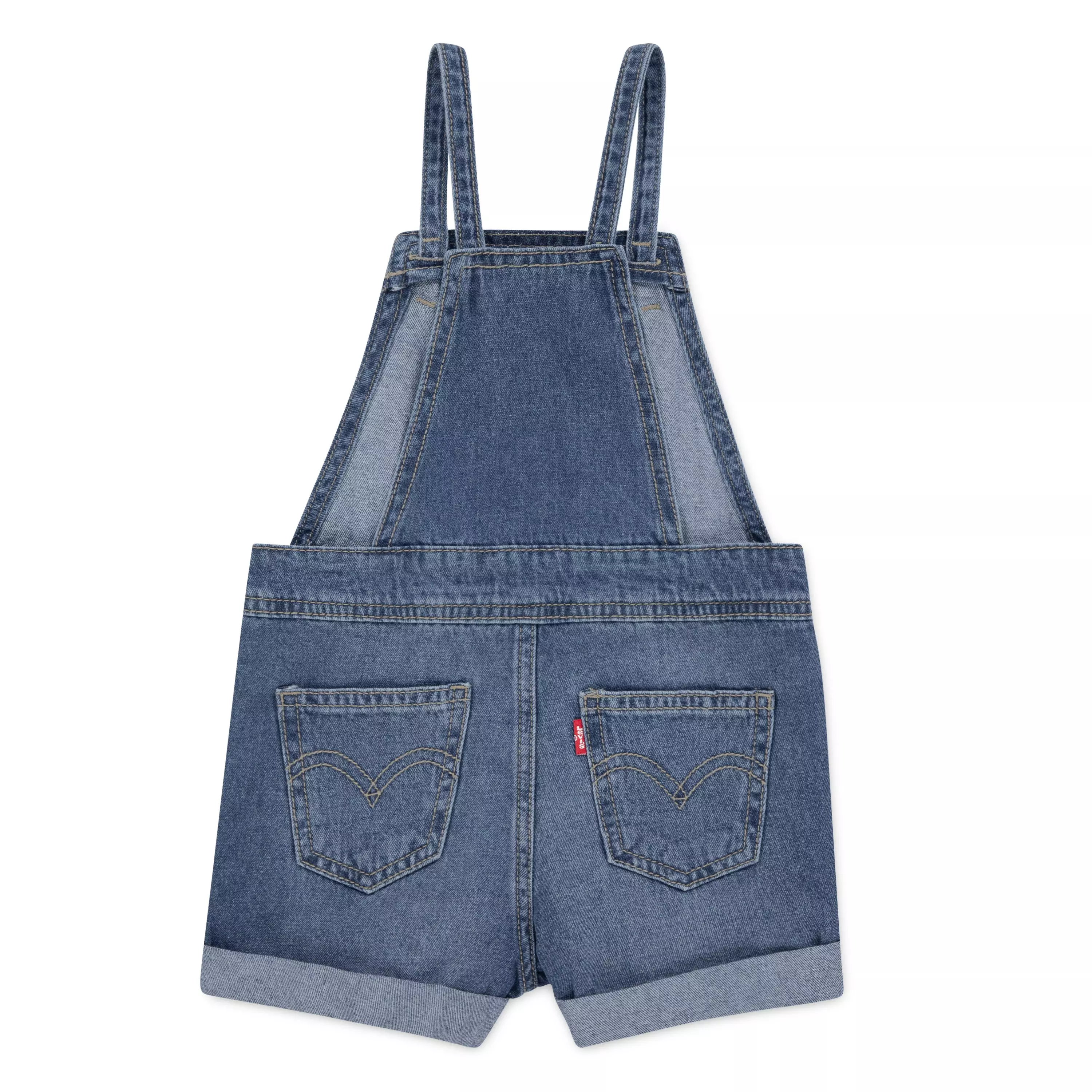 Levi's Toddler Girls' Knot Strap Dark Blue Wash Denim Shortalls - BLUE