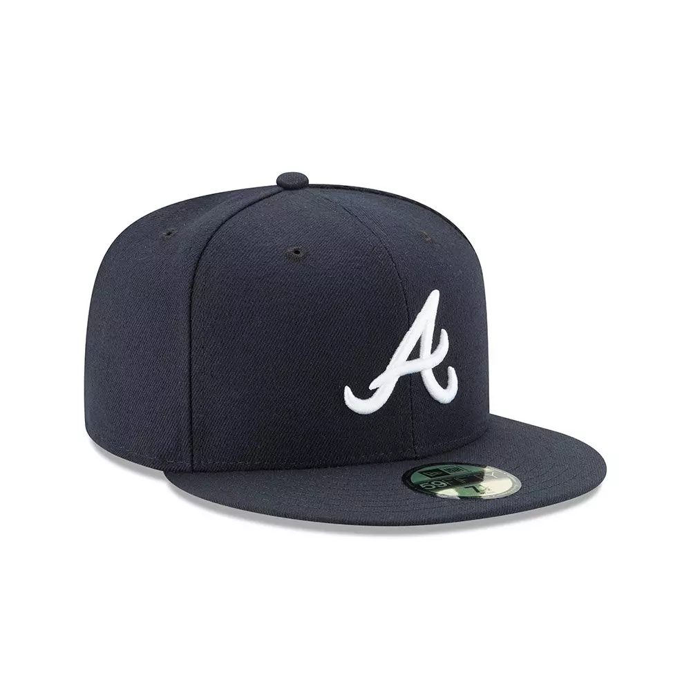 New Era Atlanta Braves Authentic Collection Road 59FIFTY Fitted Hat-Navy - NAVY