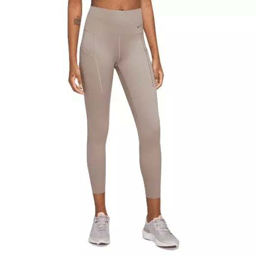 Nike Women's Dri-FIT Firm-Support High-Rise 7/8 Leggings with Pockets - BROWN