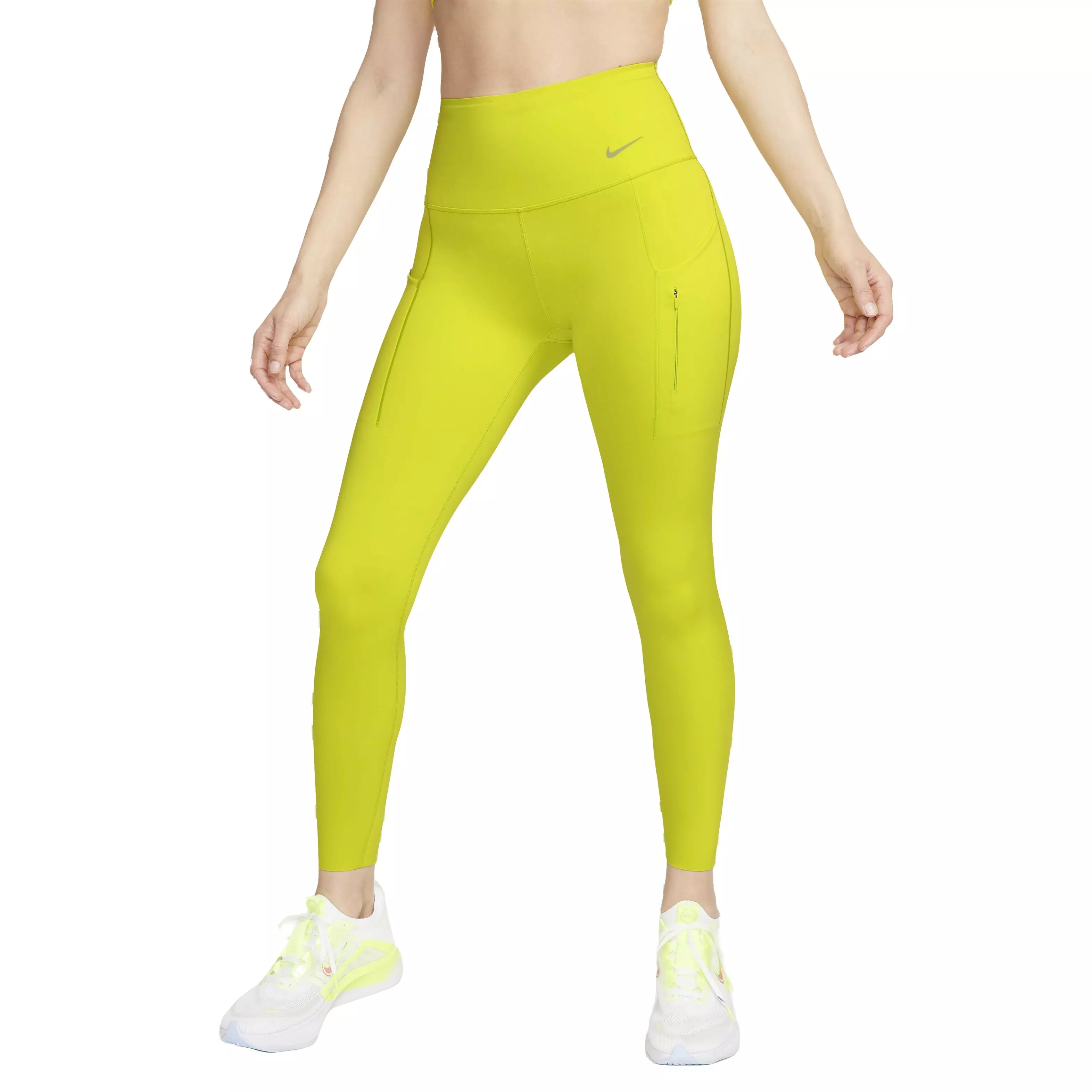 Nike Women's Dri-FIT Firm-Support High-Rise 7/8 Leggings with Pockets - GREEN