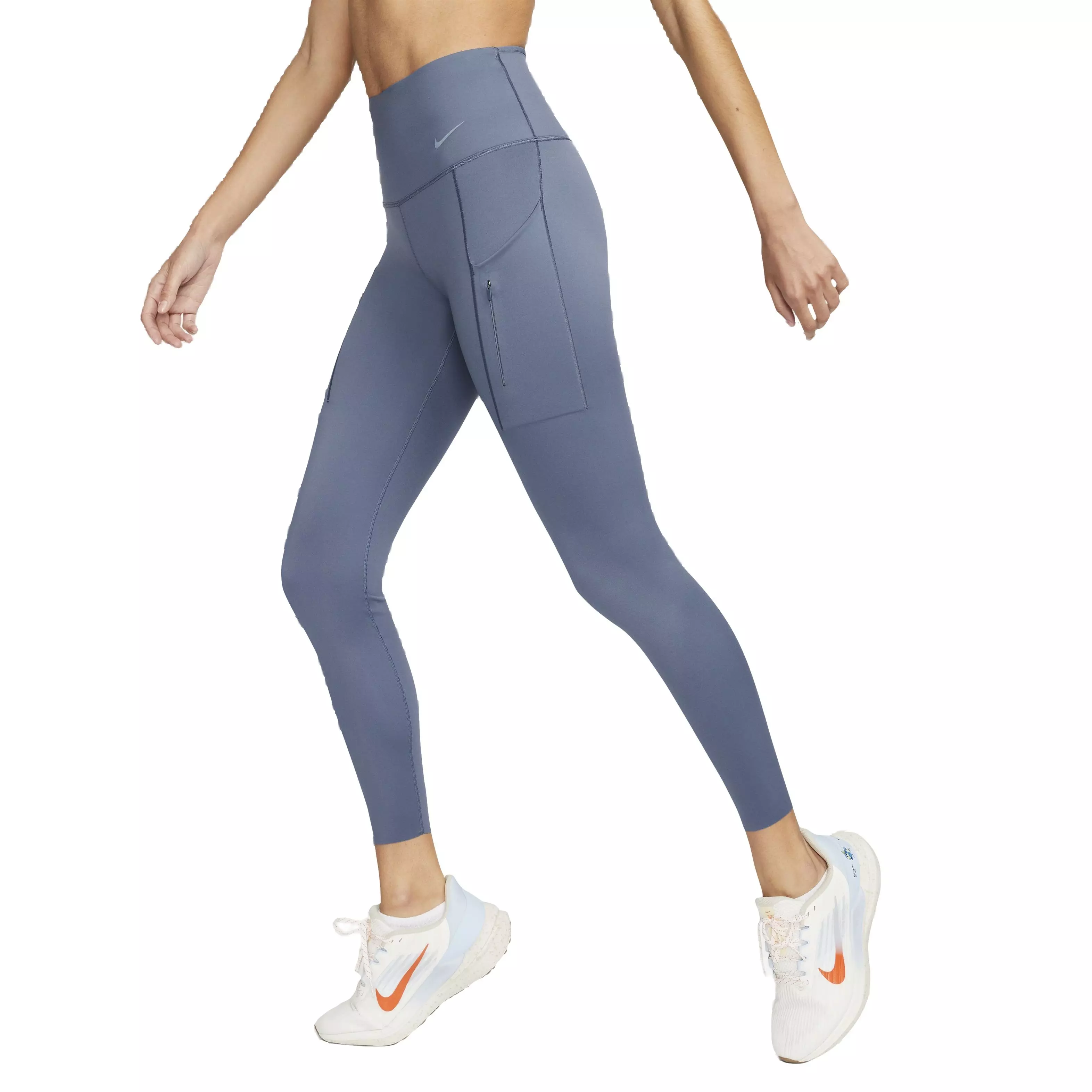 Nike Women's Dri-FIT Firm-Support High-Rise 7/8 Leggings with Pockets - BLUE