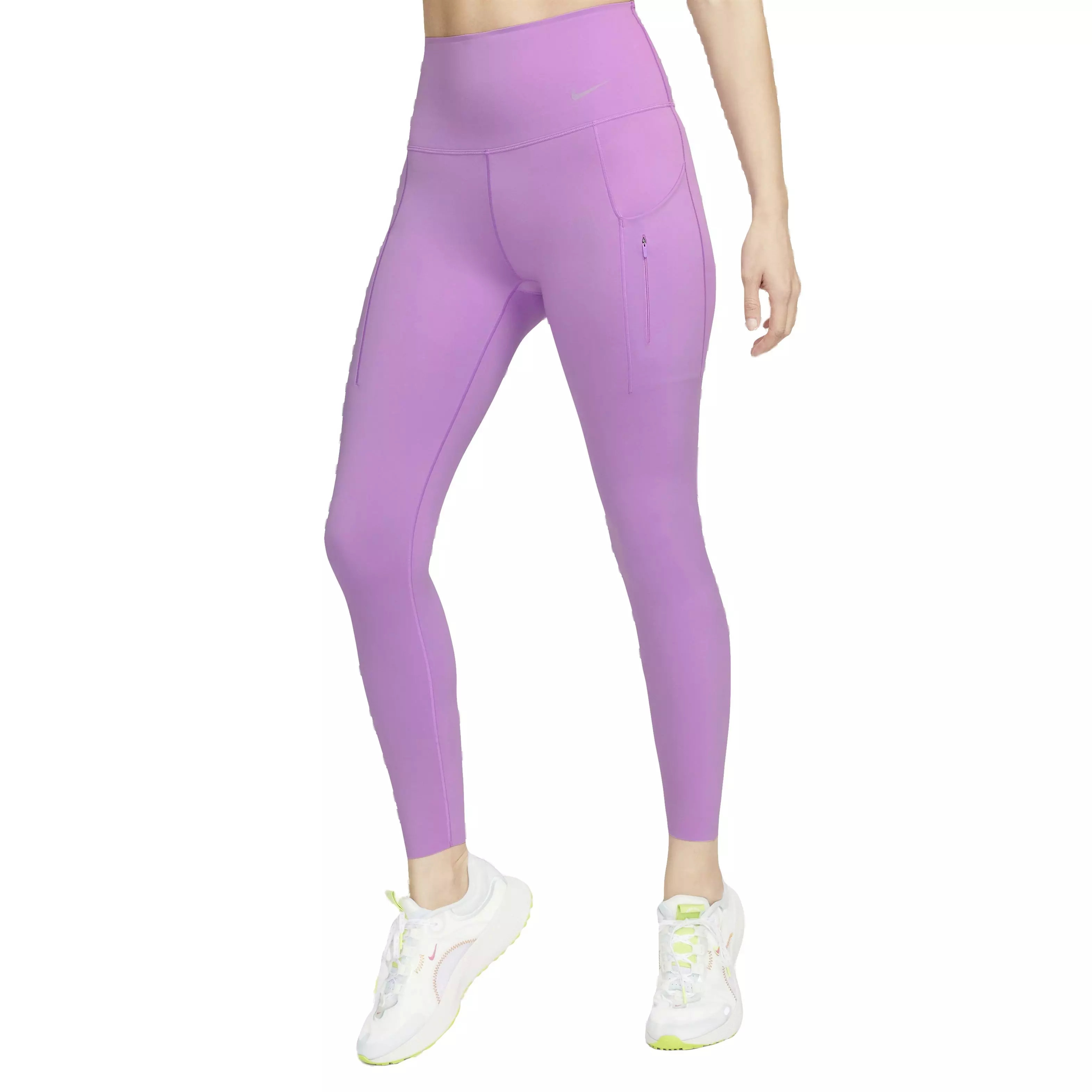 Nike Women's Dri-FIT Firm-Support High-Rise 7/8 Leggings with Pockets - PURPLE