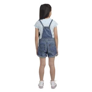 Levi's Little Girls' Knot Strap Dark Blue Wash Denim Shortalls