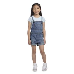 Levi's Little Girls' Knot Strap Dark Blue Wash Denim Shortalls