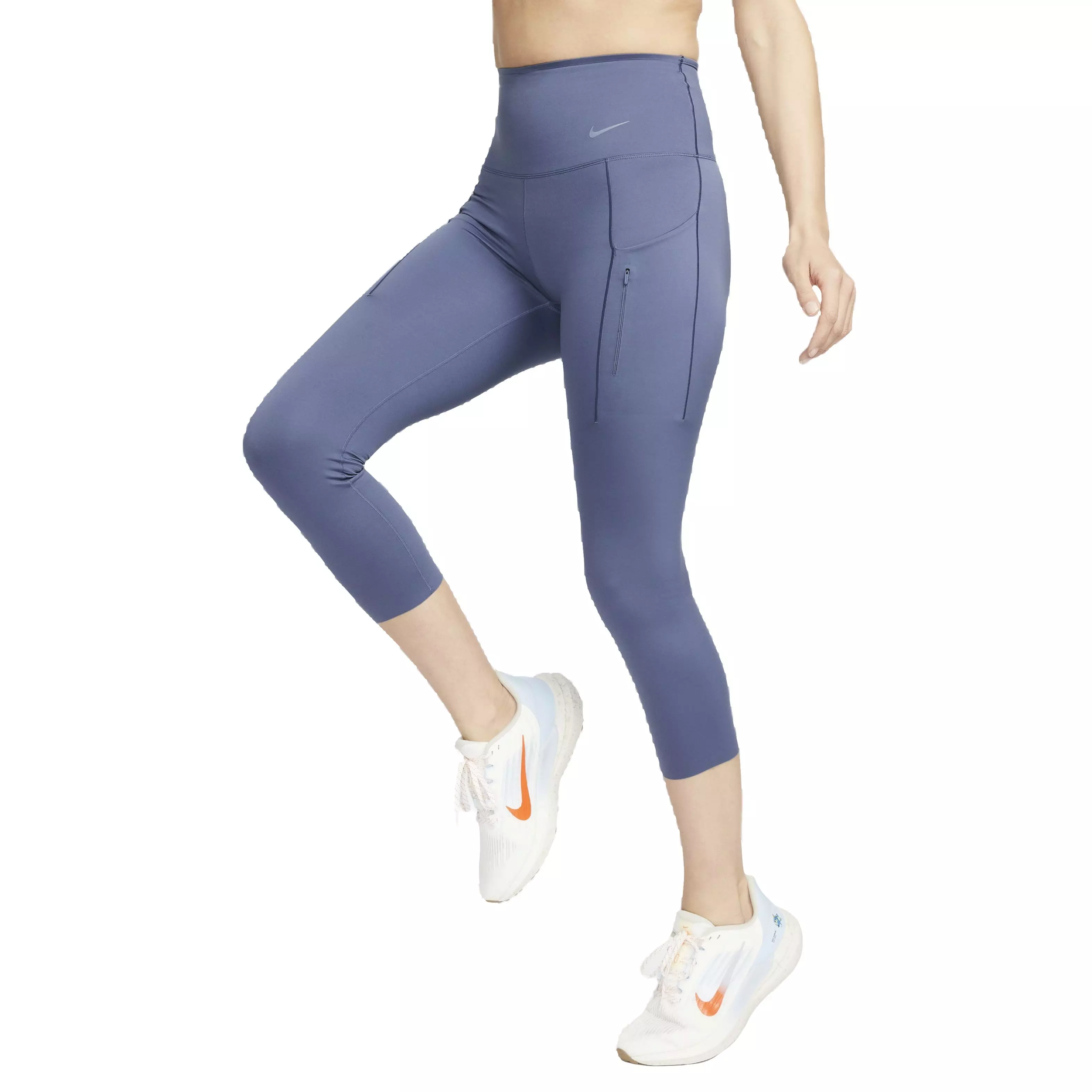 Nike Women's Dri-FIT Go High-Rise Firm-Support Cropped Leggings with Pockets - BLUE