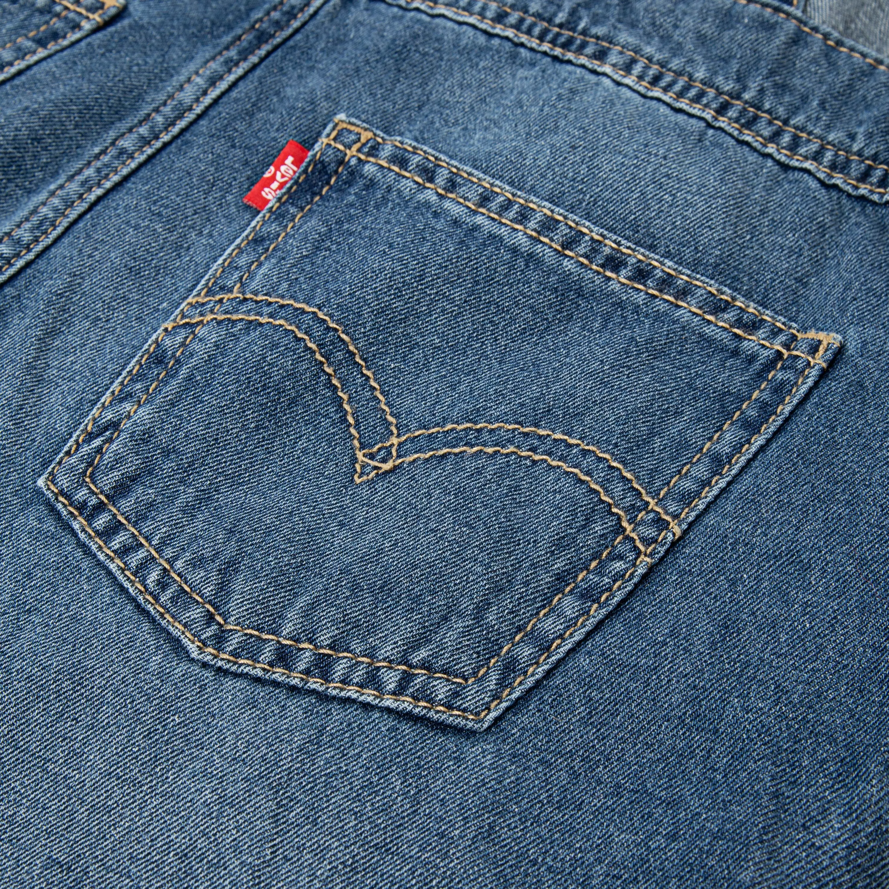 Levi's Big Girls' Knot Strap Dark Blue Wash Denim Shortalls - BLUE