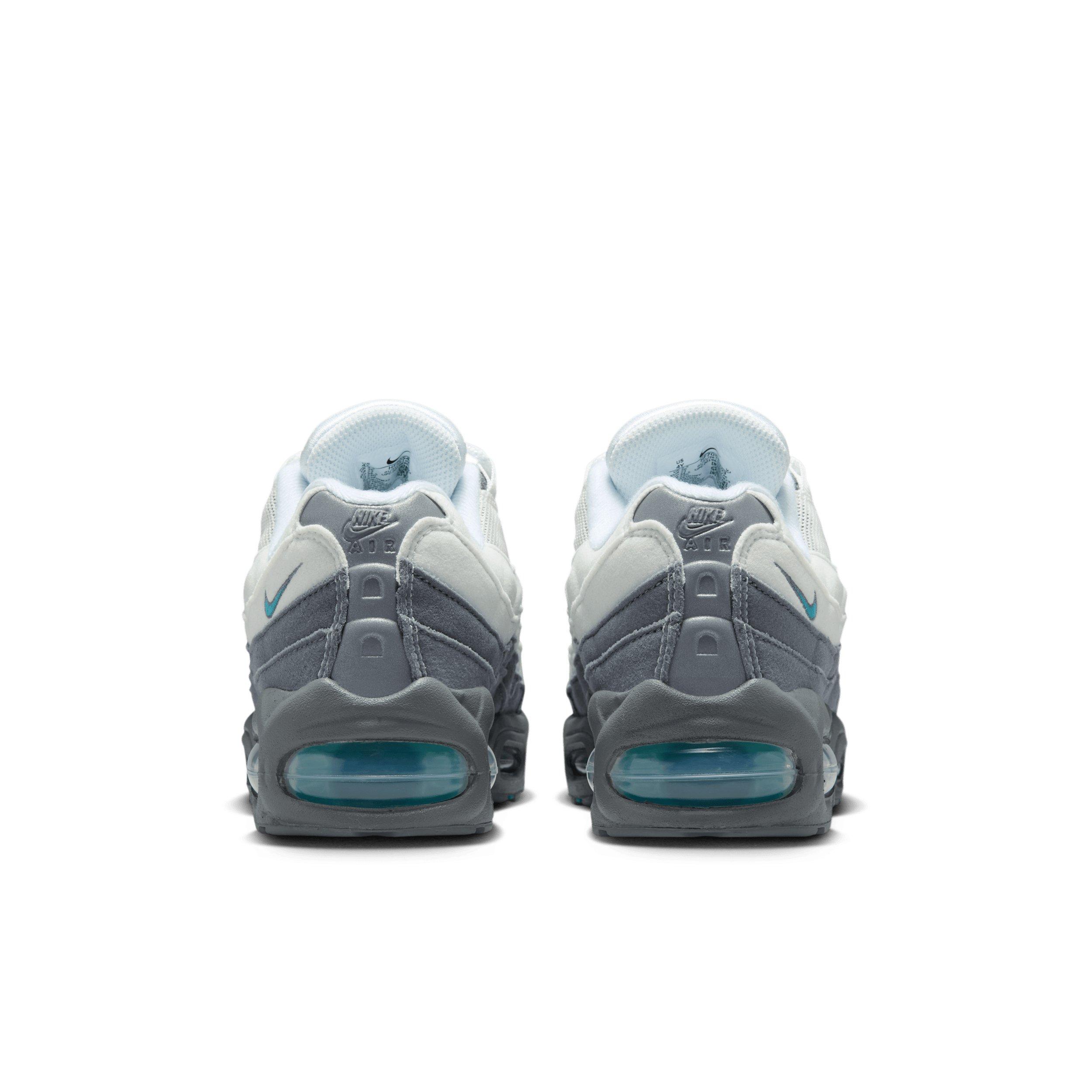 Nike Air Max 95 Big Bubble "White/Smoke Grey/Dark Smoke Grey/Dusty Cactus" Grade School Girls' Shoe - WHITE/GREY/DK GREY/CACTUS Thumbnail View 5