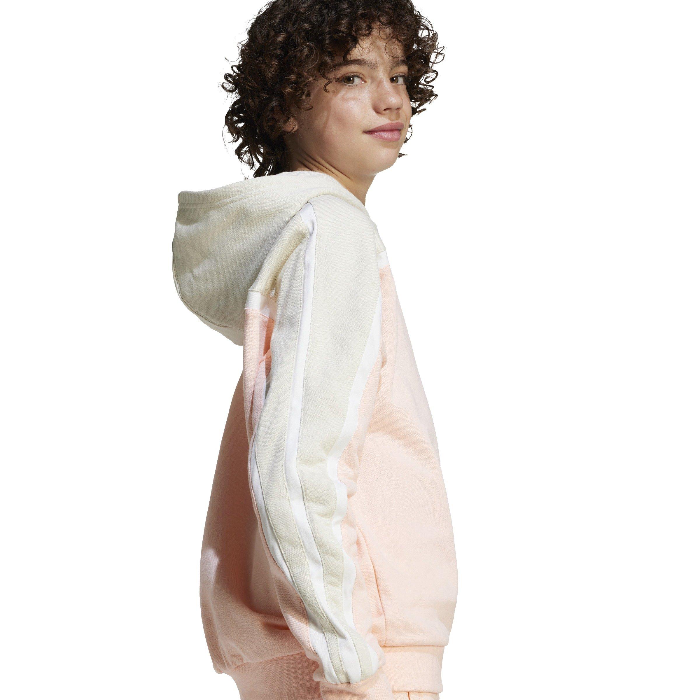 adidas Originals Oversized Pullover Big Kids' Pink/Beige Hoodie