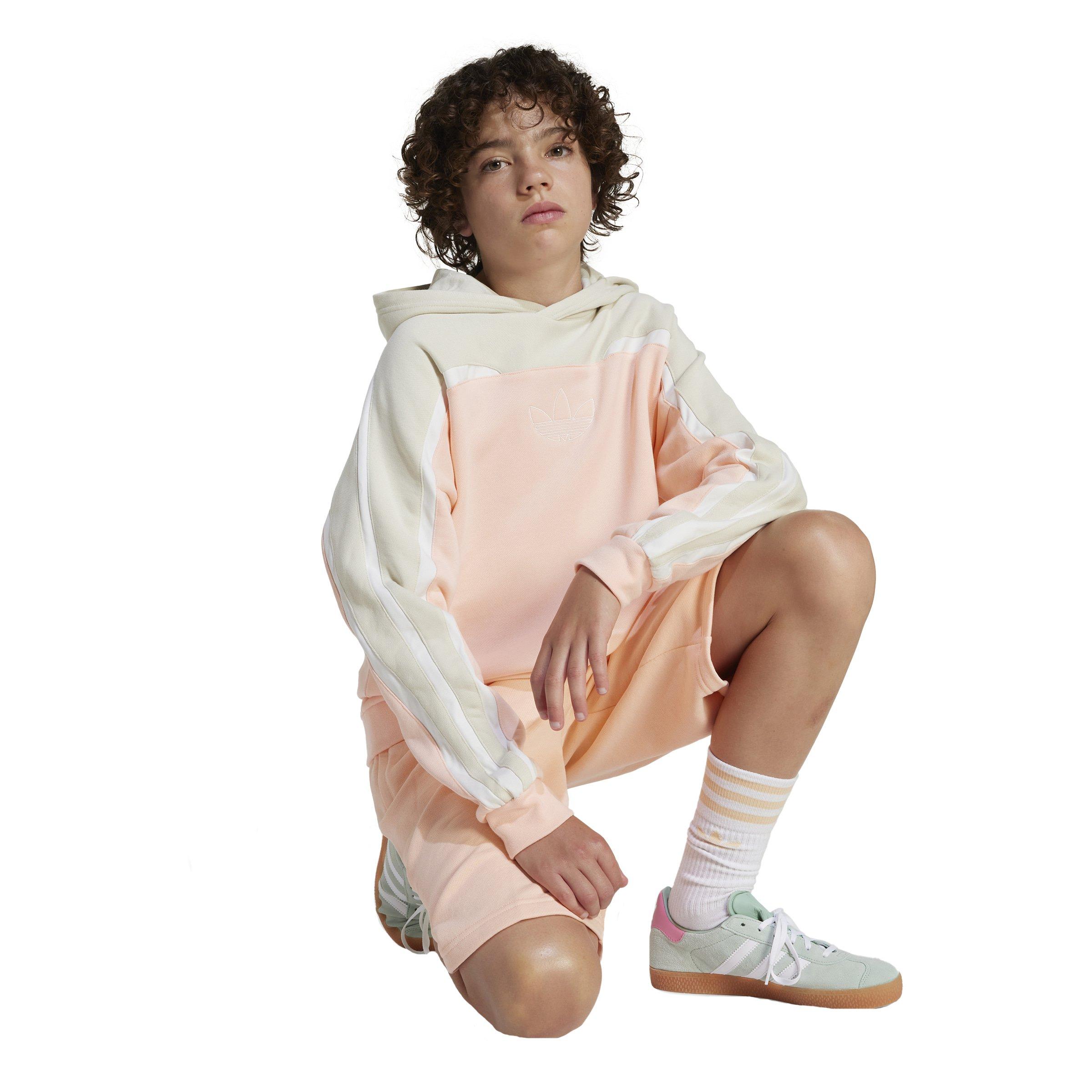 adidas Originals Oversized Pullover Big Kids' Pink/Beige Hoodie