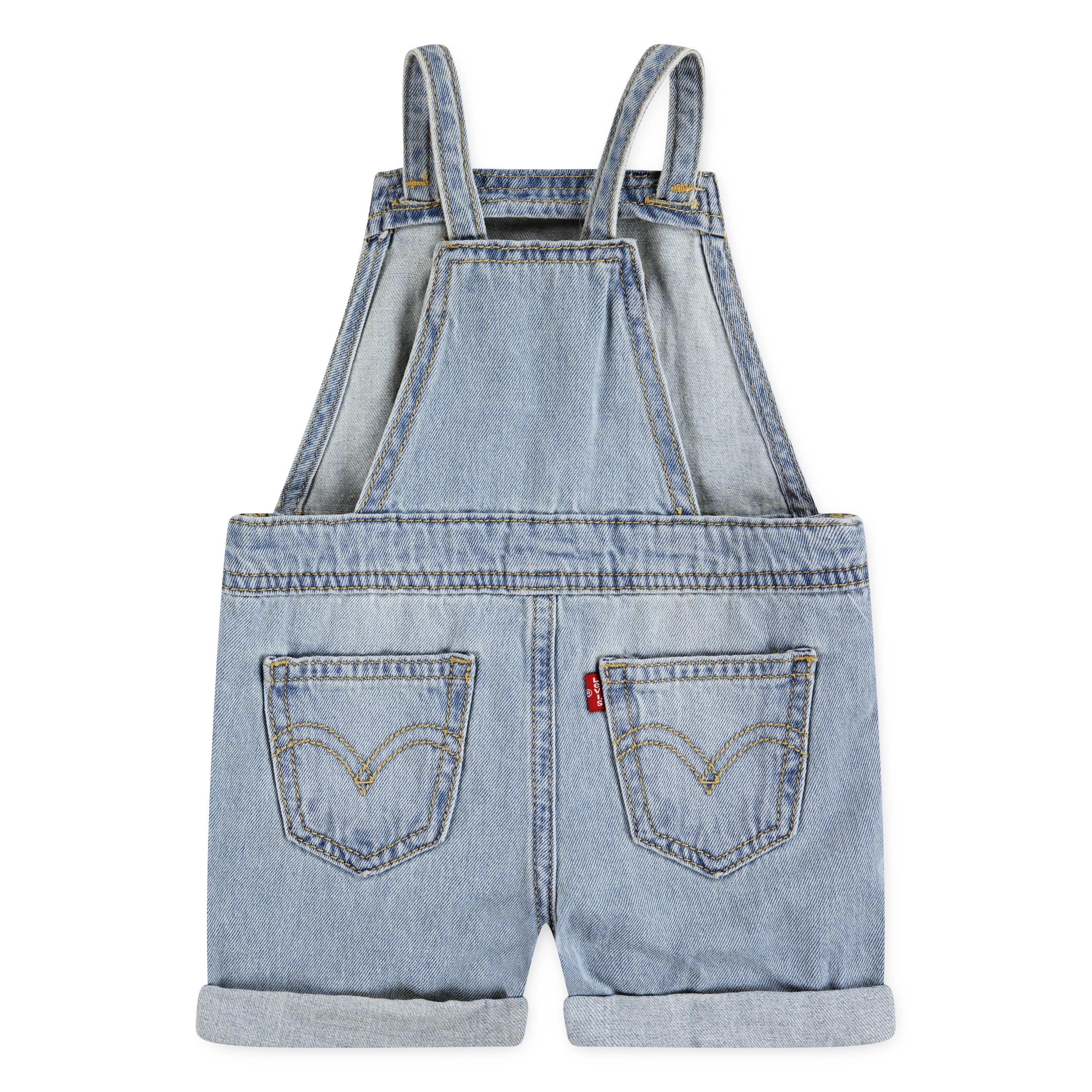 Levi's Knot Strap Baby Girls' Light Blue Wash Denim Shortalls