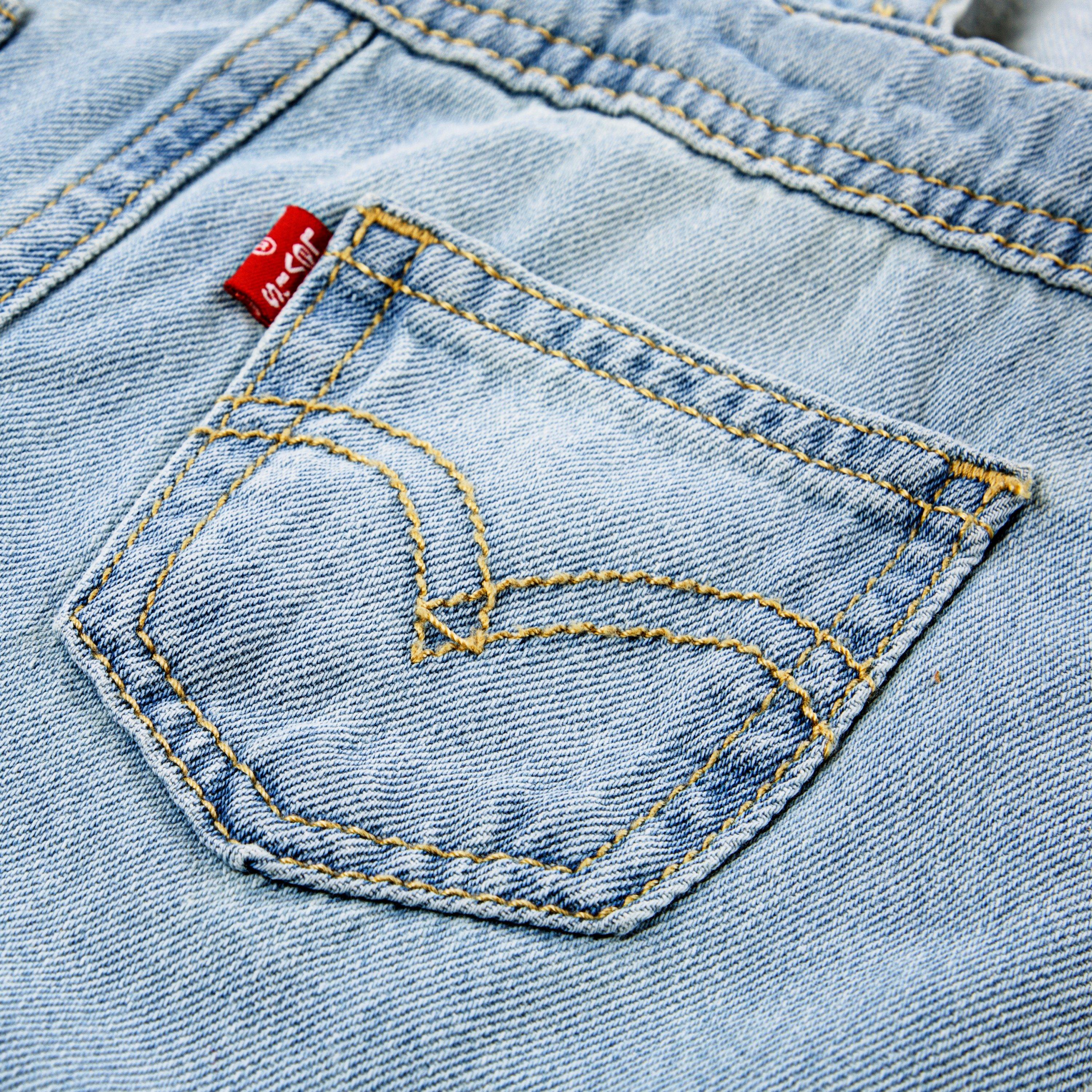 Levi's Baby Girls' Knot Strap Light Blue Wash Denim Shortalls - LIGHT BLUE Thumbnail View 4