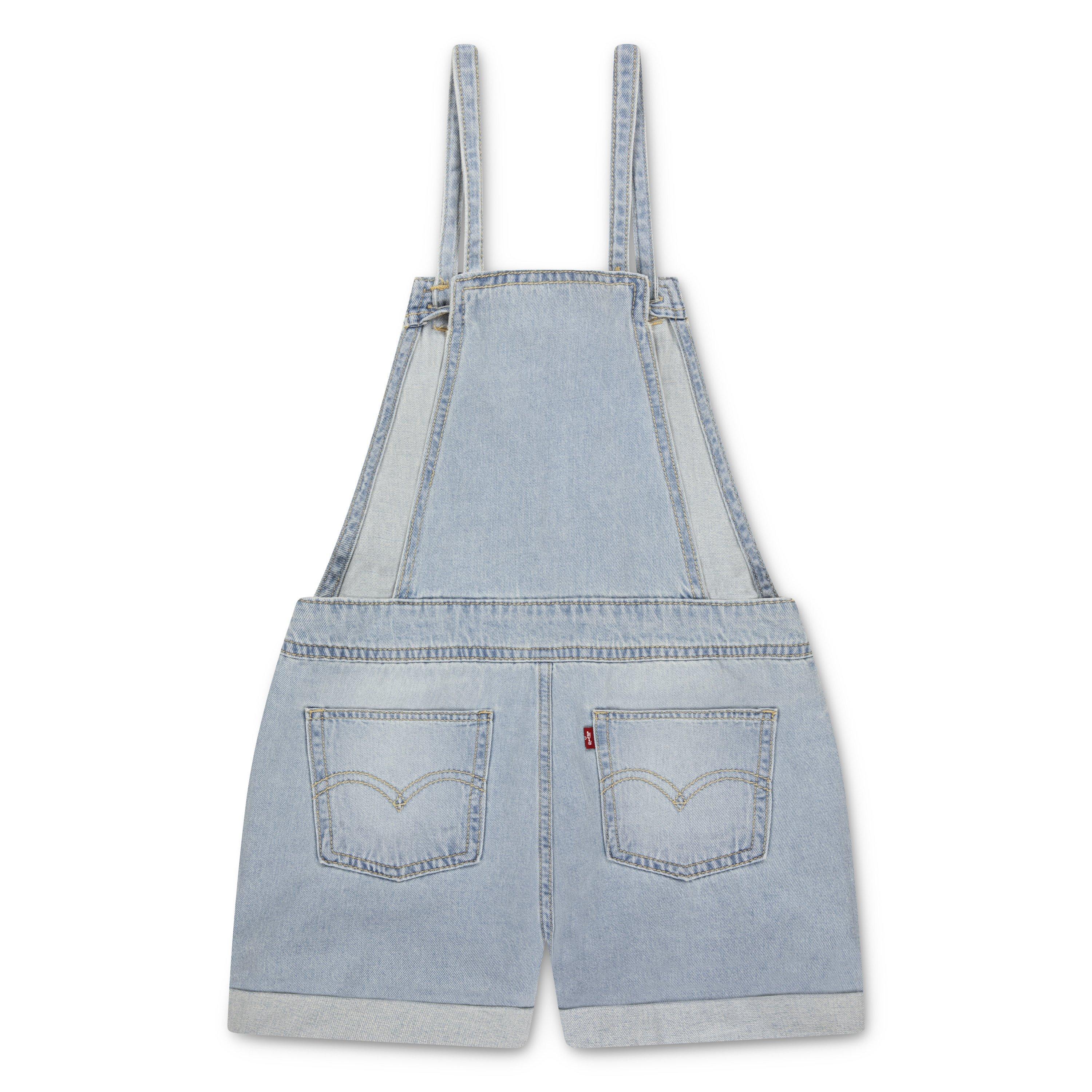 Levi's Big Girls' Knot Strap Light Blue Wash Denim Shortalls - LIGHT BLUE Thumbnail View 2