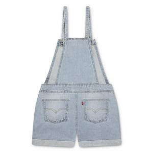 Levi's Big Girls' Knot Strap Light Blue Wash Denim Shortalls