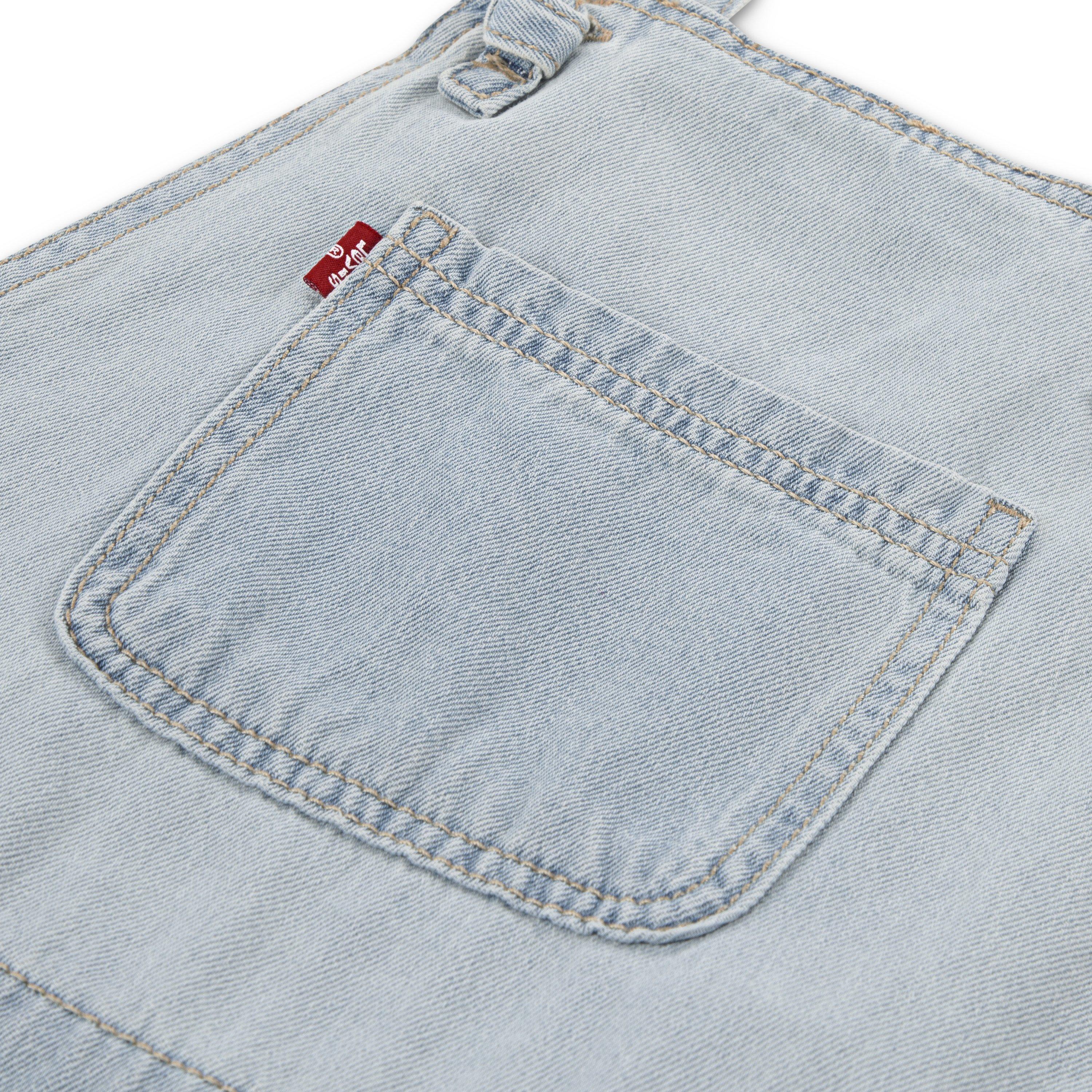 Levi's Knot Strap Big Girls' Light Blue Wash Denim Shortalls