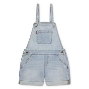 Levi's Big Girls' Knot Strap Light Blue Wash Denim Shortalls