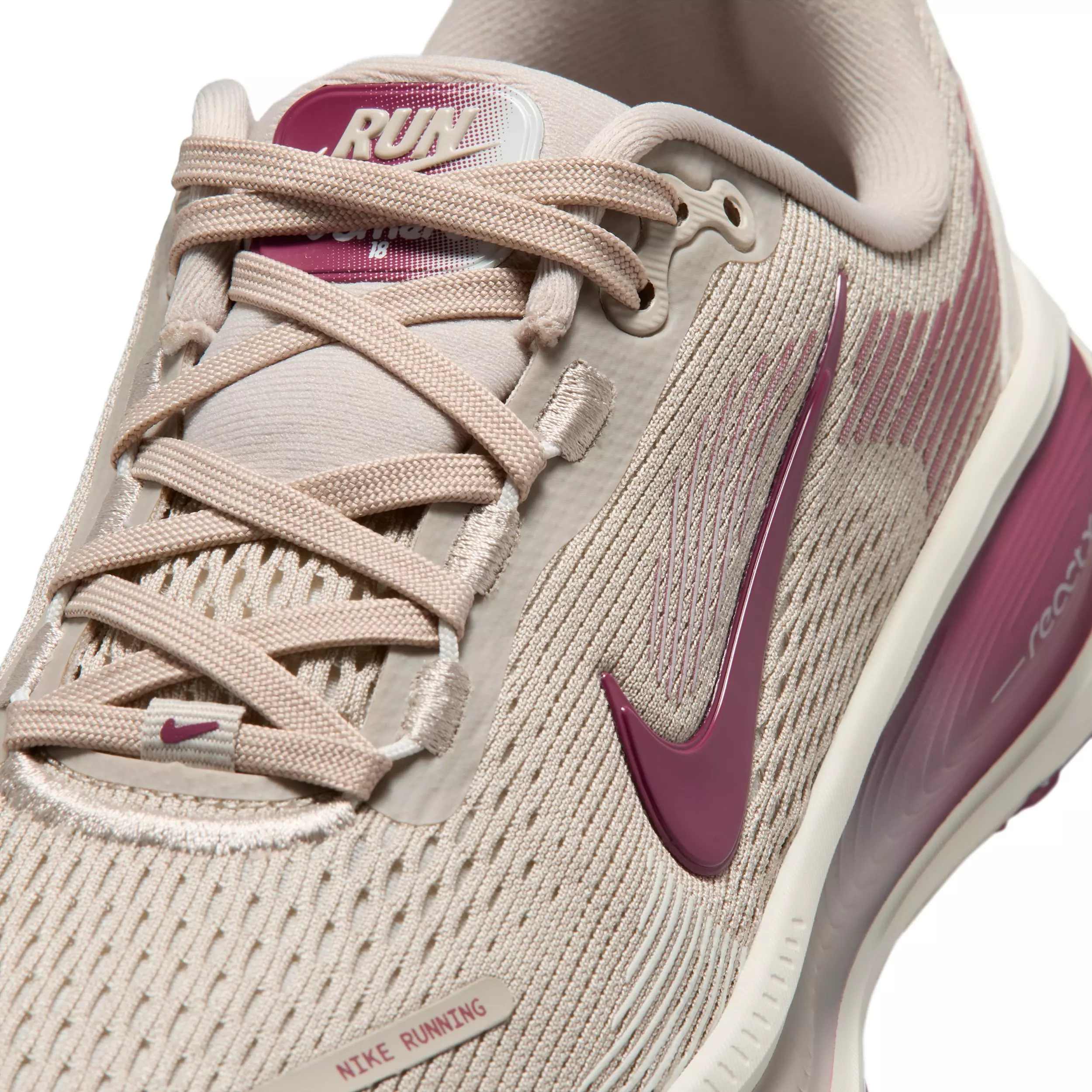 Nike Vomero 18 "Cream II/Sail/Pink Smoke" Grade School Girls' Running Shoe - CREAM/SAIL/PINK