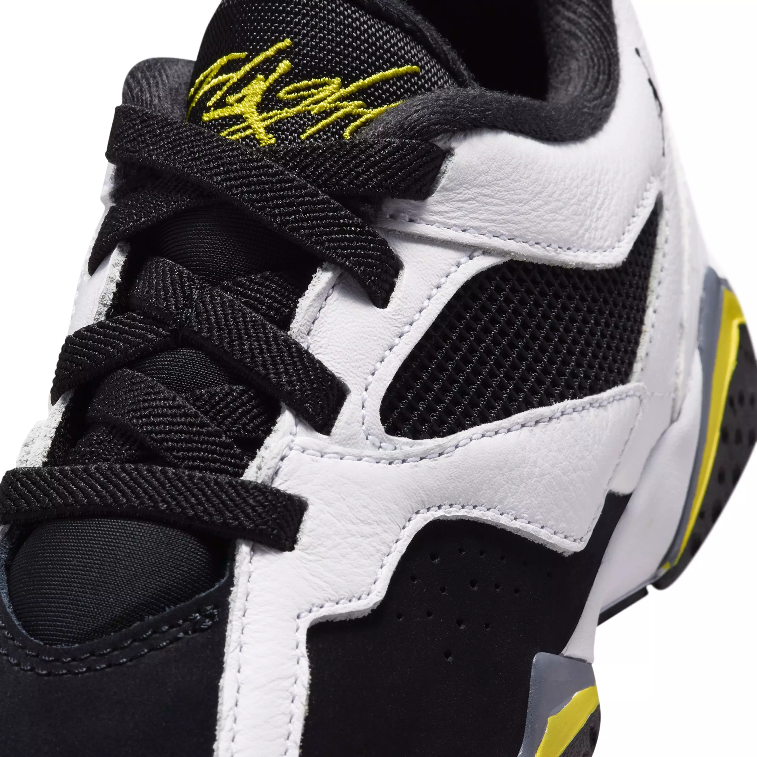 Jordan MVP 92 "White/Black/Dark Blue Grey/Tour Yellow" Preschool Boys' Shoe - WHITE/BLACK/DK GREY/YELLOW