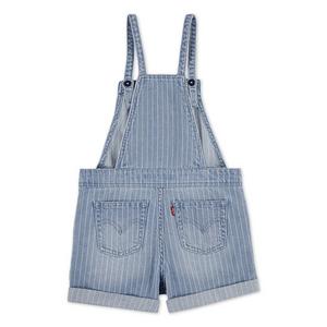 Levi's Little Girls' Knot Strap Pinstripe Blue Wash Denim Shortalls