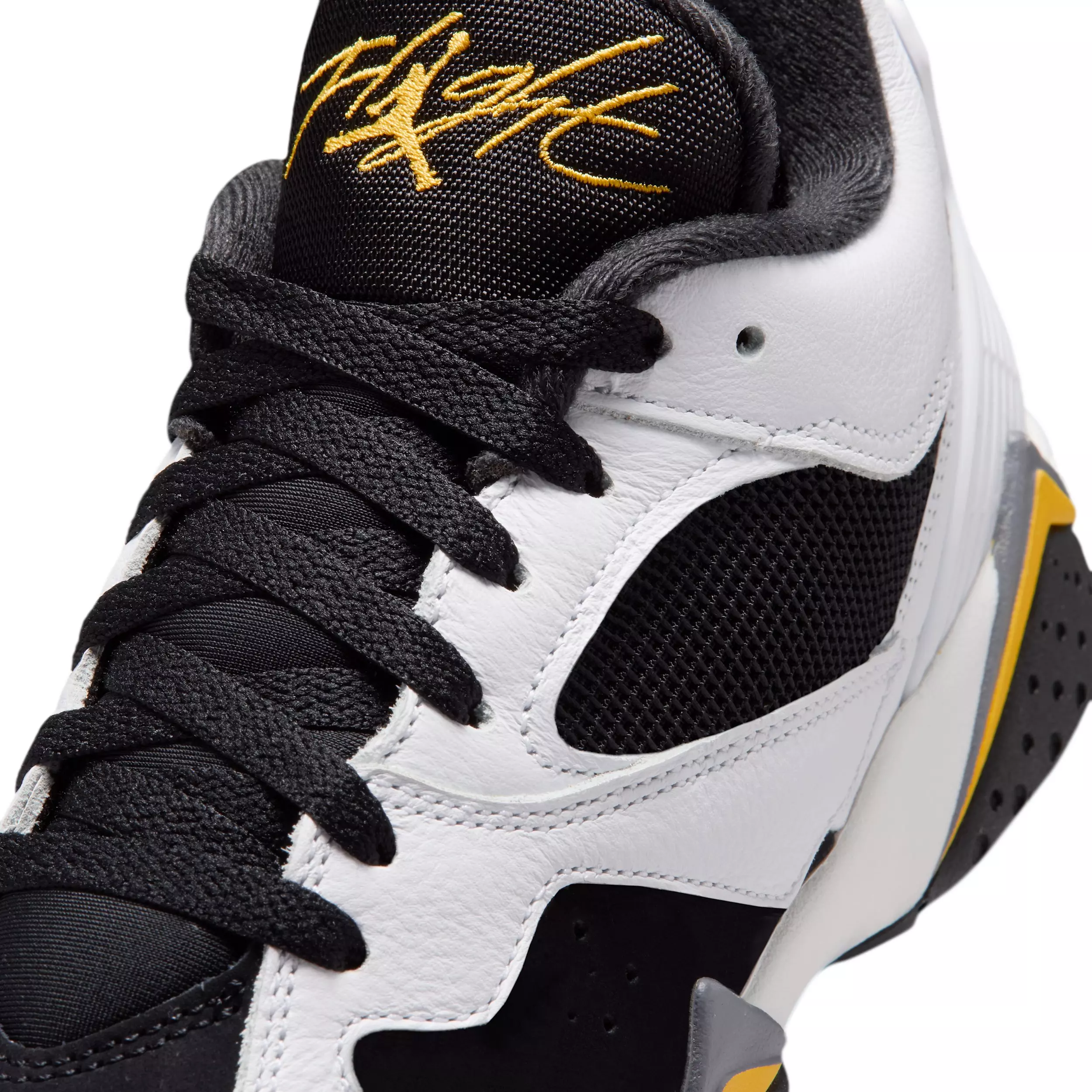 Jordan MVP 92 "White/Black/Dark Blue Grey/Tour Yellow" Grade School Boys' Shoe - WHITE/BLACK/DK GREY/YELLOW