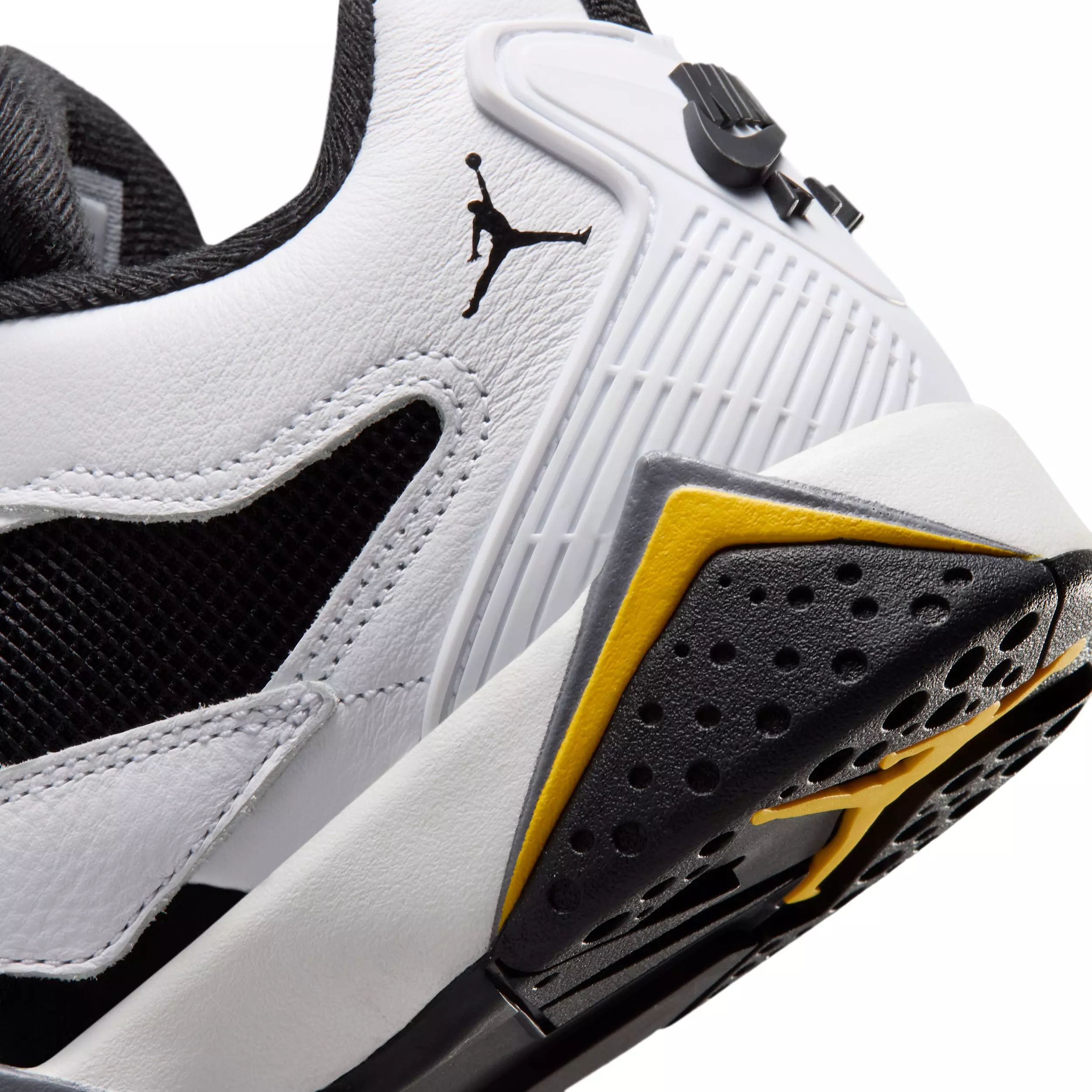 Jordan MVP 92 "White/Black/Dark Blue Grey/Tour Yellow" Grade School Boys' Shoe - WHITE/BLACK/DK GREY/YELLOW