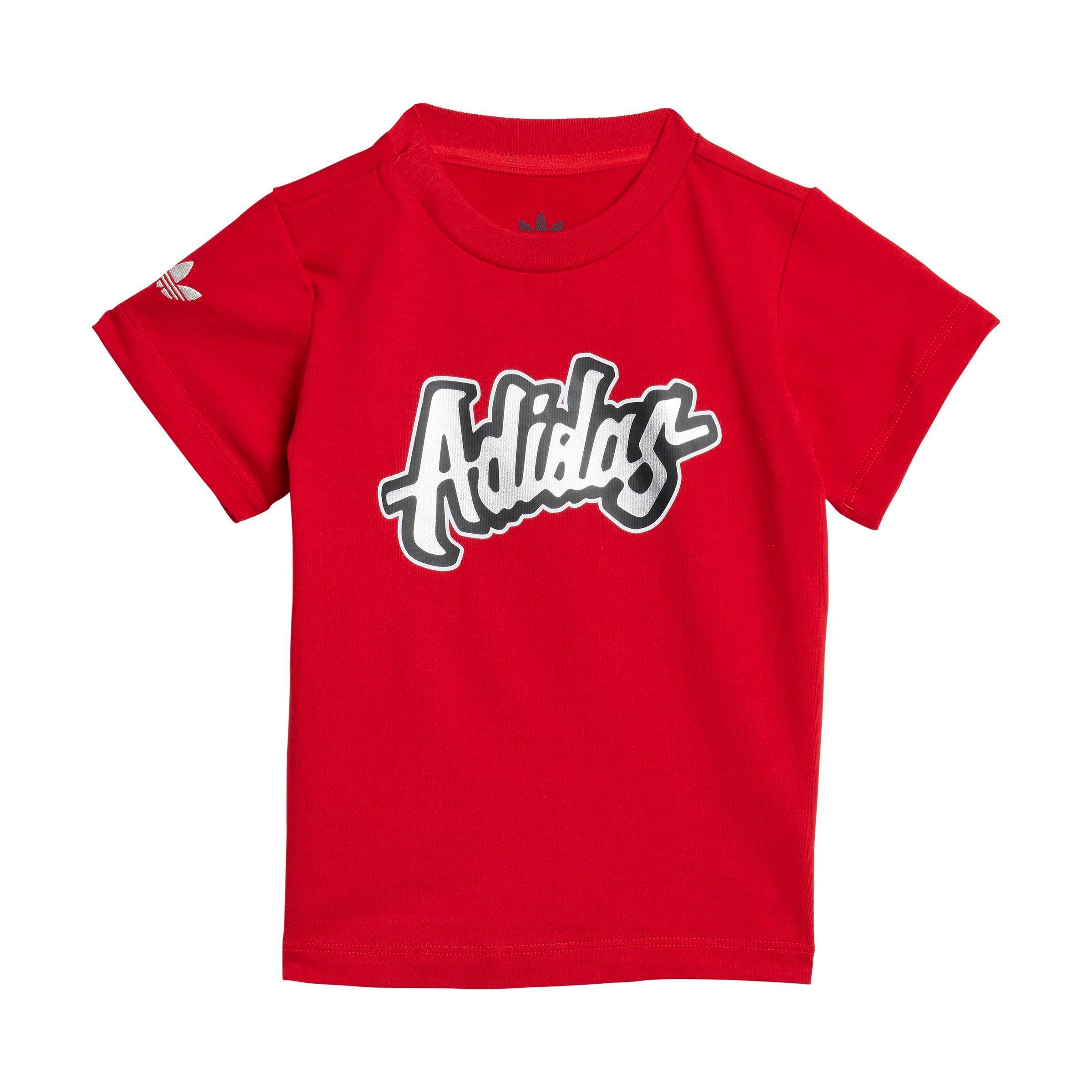 adidas Originals Infant Boys' Short Tee Set -Red/Black - RED/BLACK Thumbnail View 2