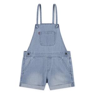 Levi's Big Girls' Knot Strap Pinstripe Blue Washed Denim Shortalls