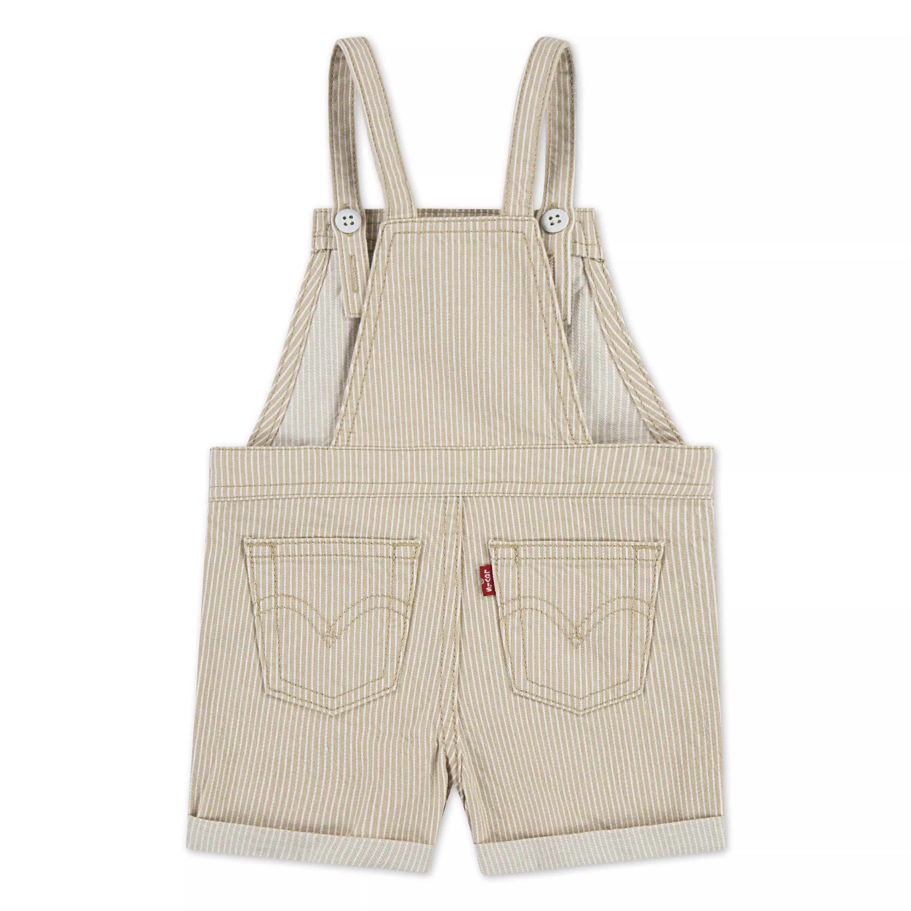 Levi's Baby Girls' Knot Strap Cream Wash Denim Shortalls - CREAM