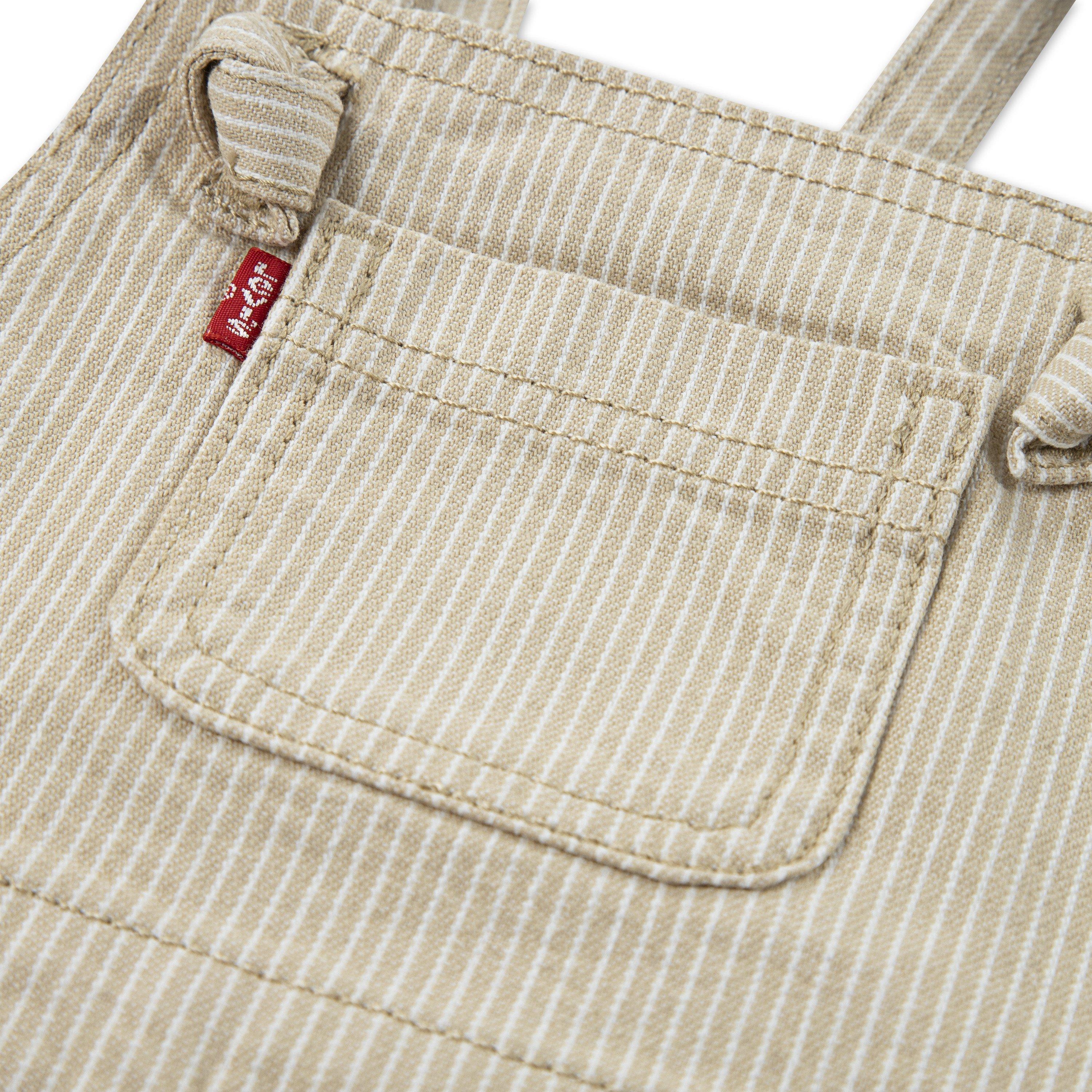 Levi's Baby Girls' Knot Strap Cream Wash Denim Shortalls - CREAM Thumbnail View 3