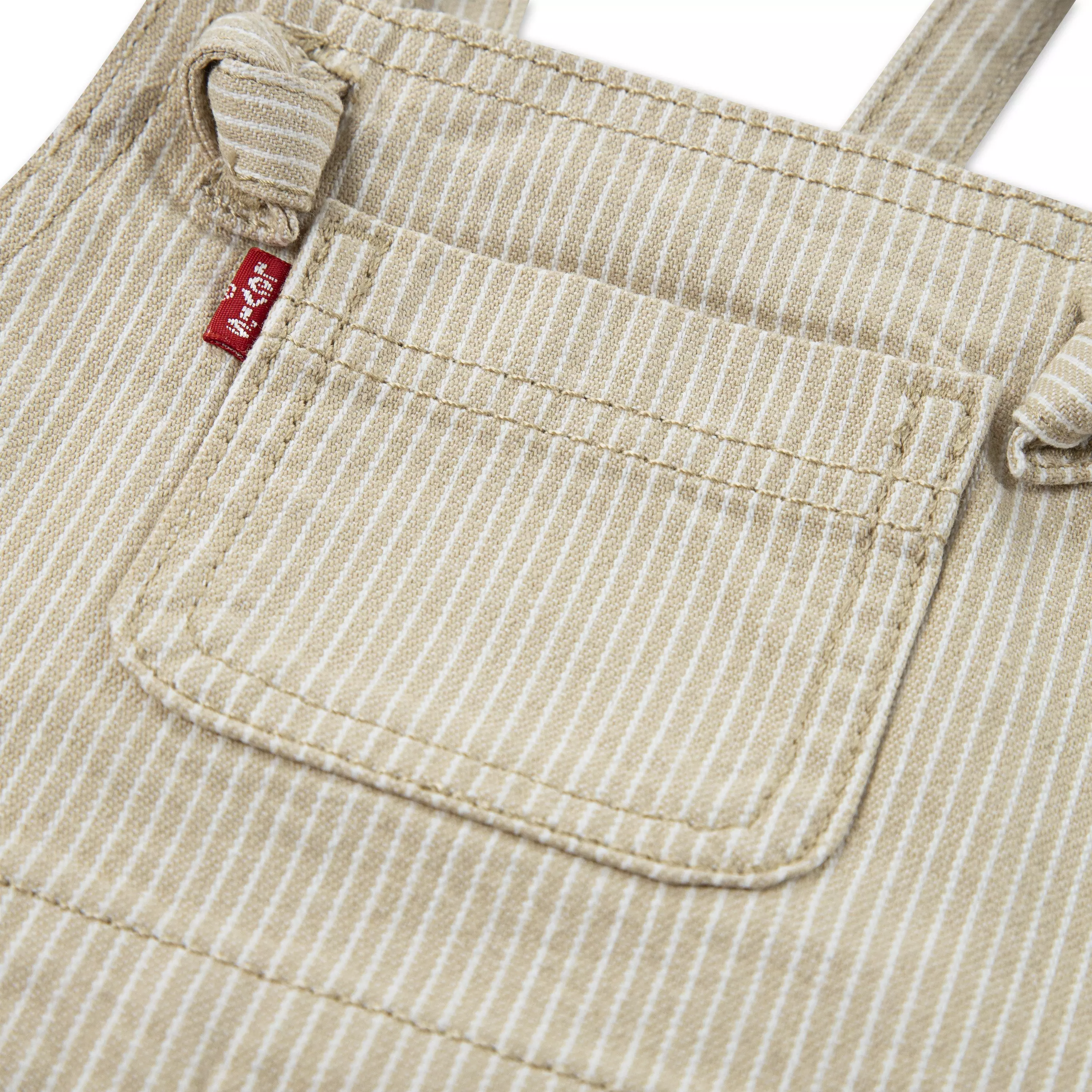 Levi's Baby Girls' Knot Strap Cream Wash Denim Shortalls - CREAM