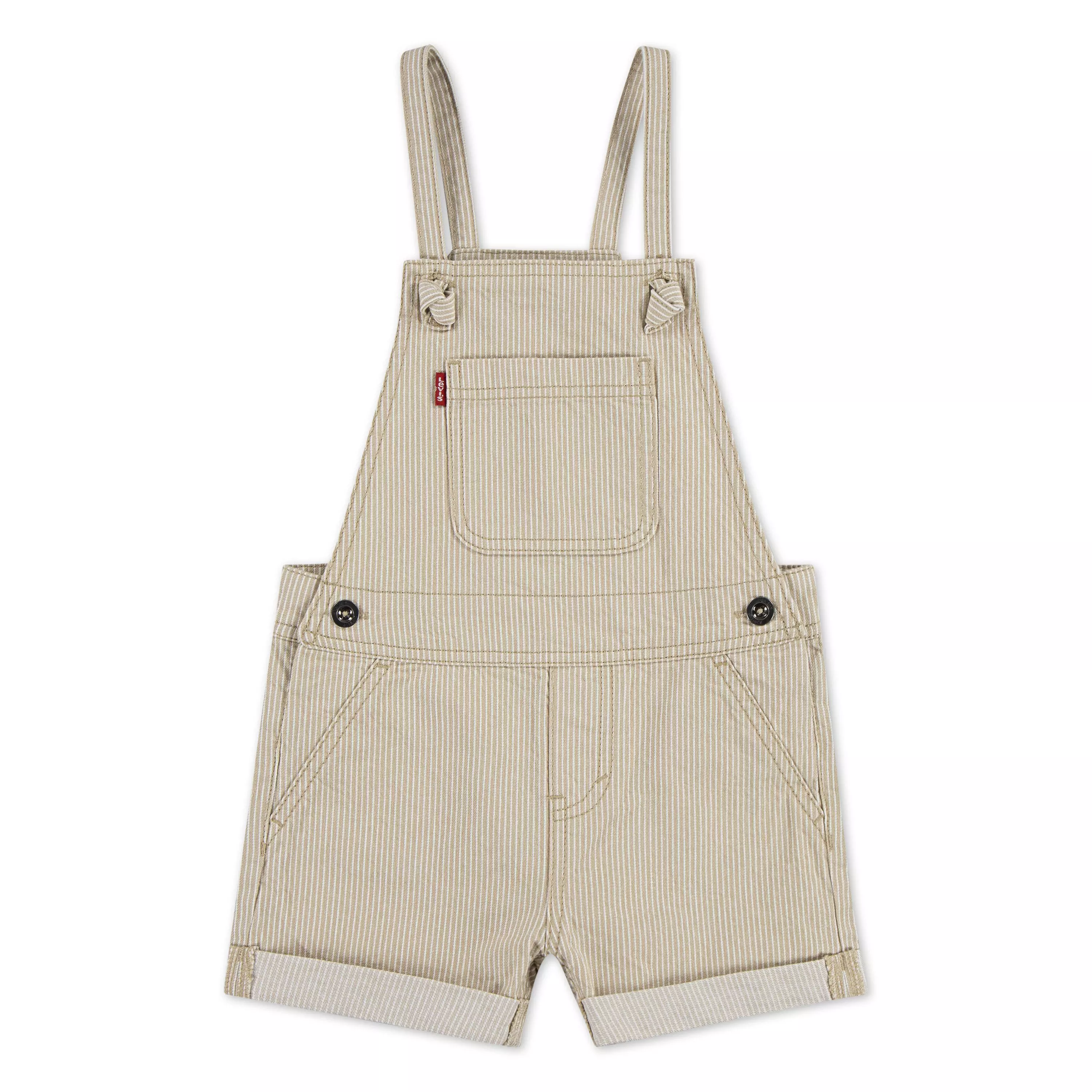 Levi's Toddler Girls' Knot Strap Cream Washed Denim Shortalls - CREAM