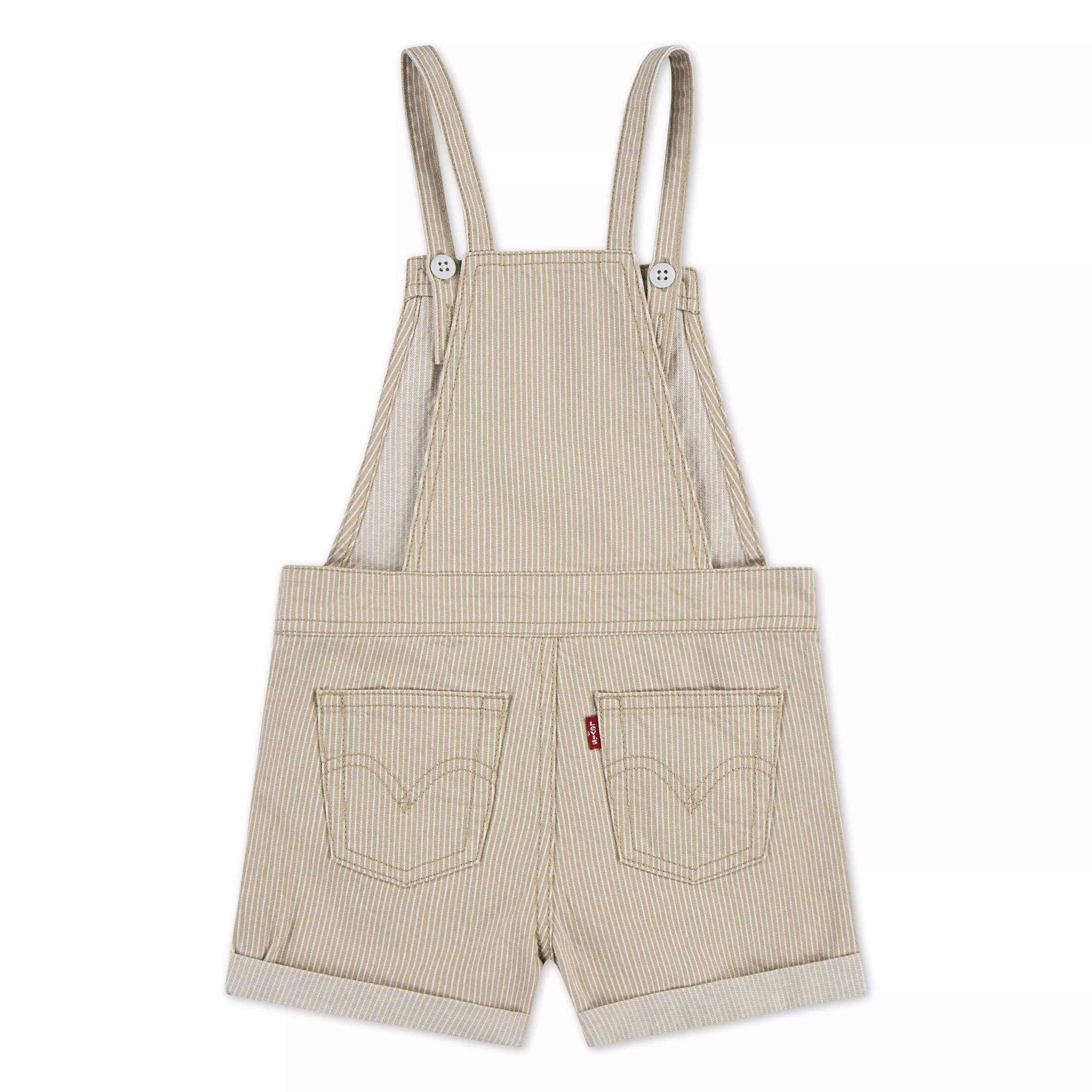 Levi's Toddler Girls' Knot Strap Cream Washed Denim Shortalls - CREAM