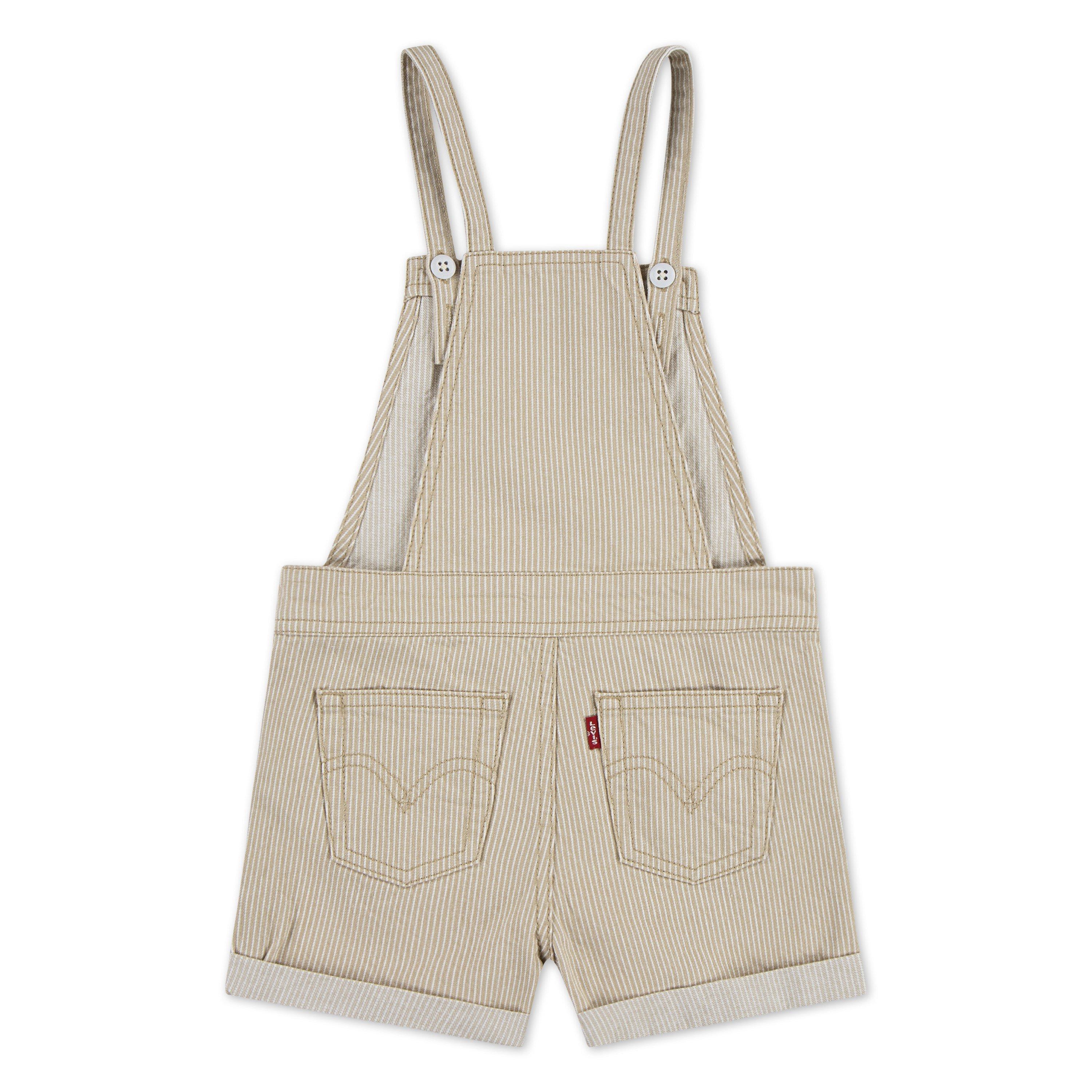 Levi's Knot Strap Toddler Girls' Cream Wash Denim Shortalls