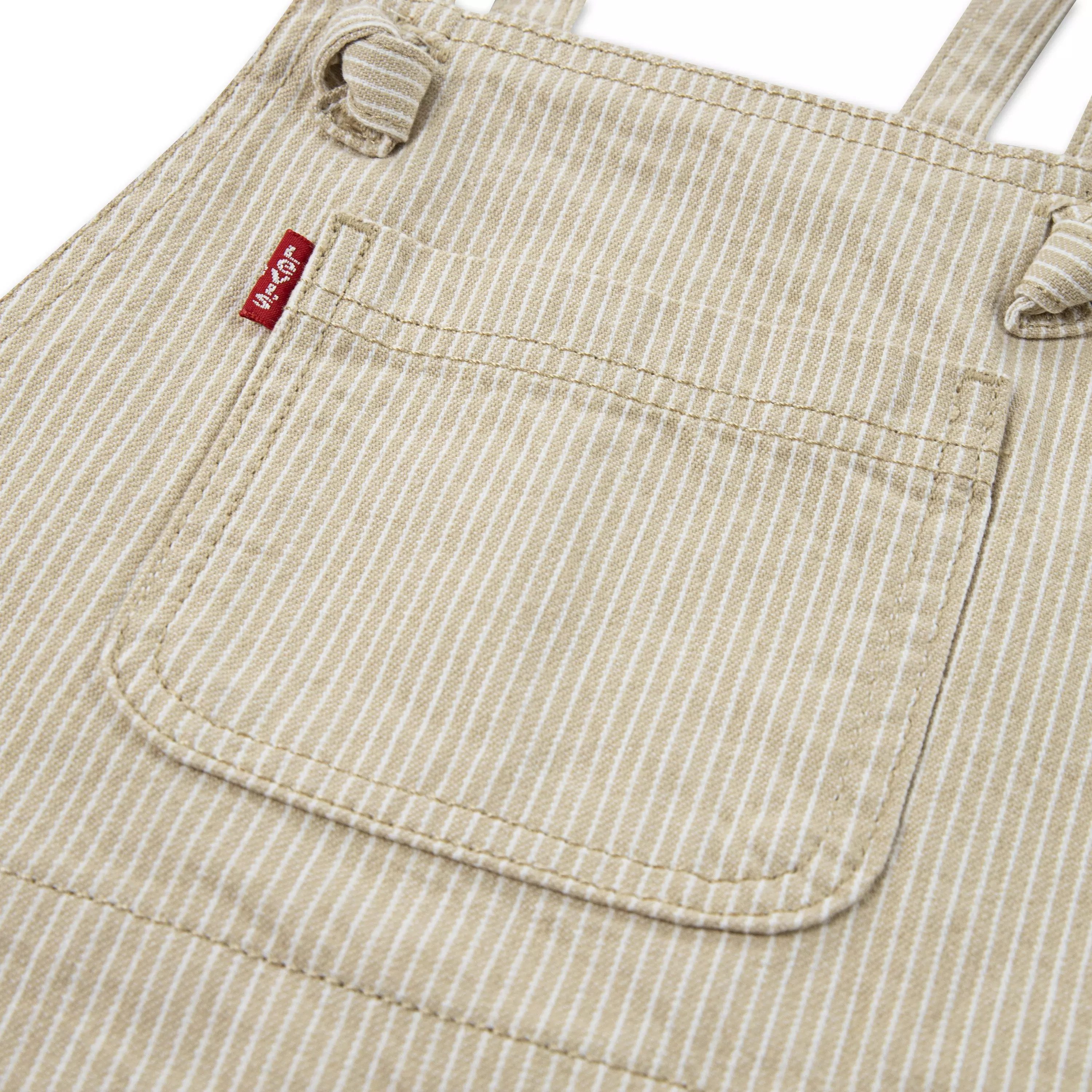 Levi's Toddler Girls' Knot Strap Cream Wash Denim Shortalls - CREAM