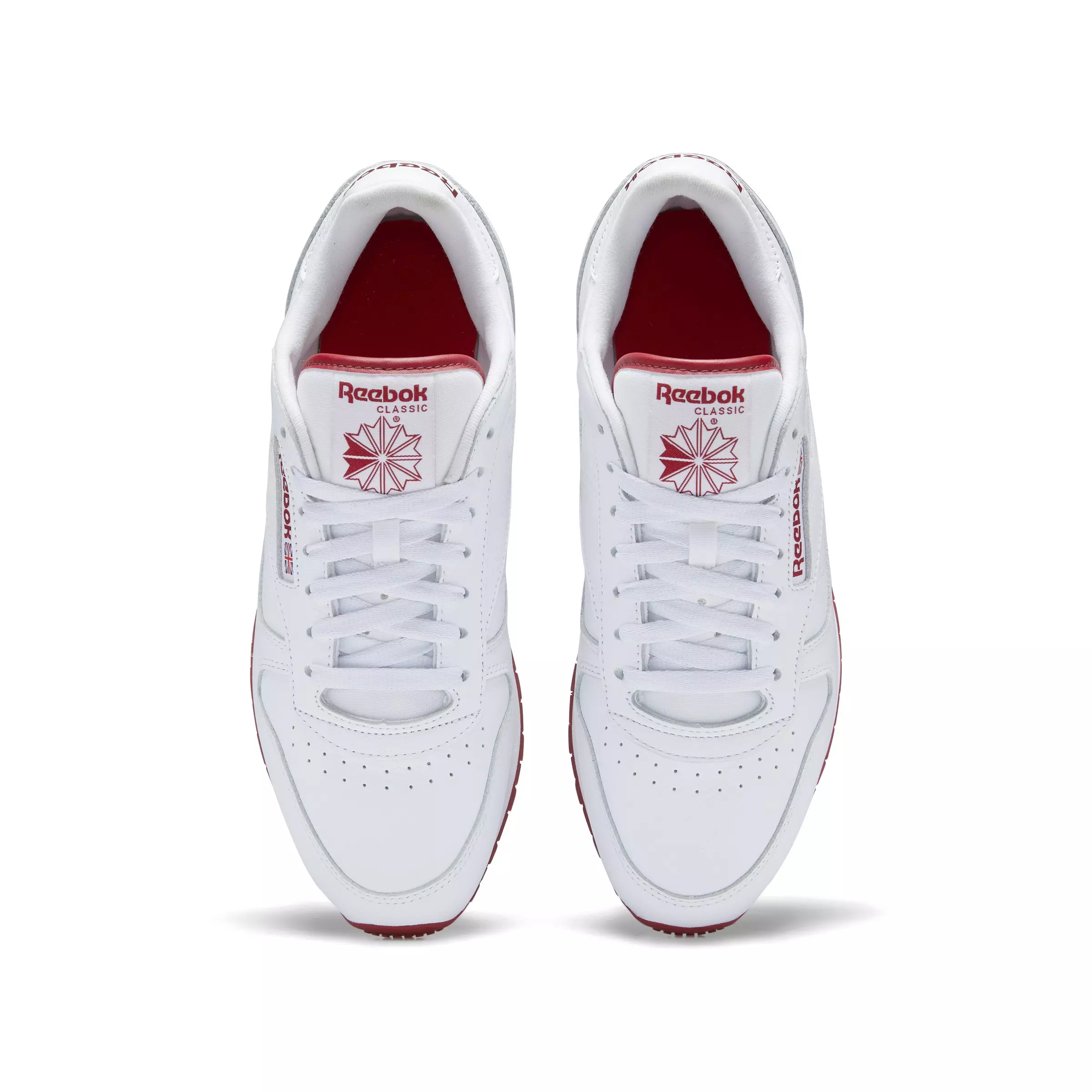 Reebok Classic Leather "Ftwr White/Flash Red" Unisex Shoe - WHITE/RED