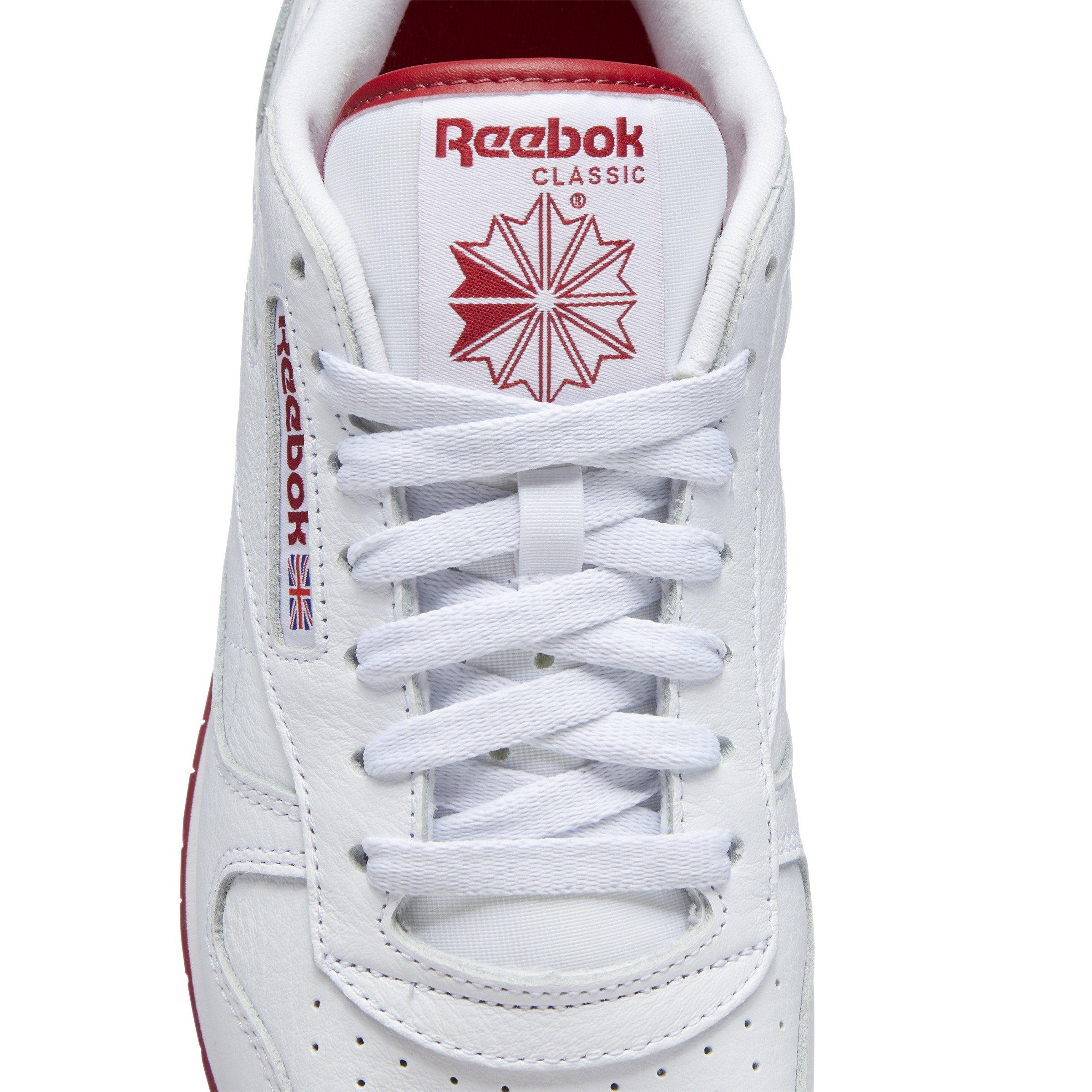 Reebok Classic Leather "Ftwr White/Flash Red" Unisex Shoe - WHITE/RED Thumbnail View 7