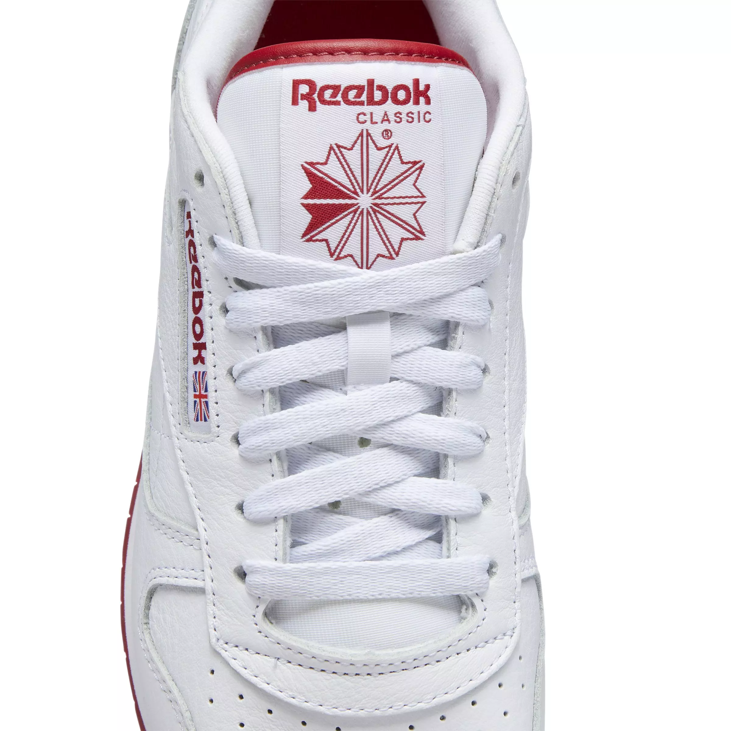Reebok Classic Leather "Ftwr White/Flash Red" Unisex Shoe - WHITE/RED