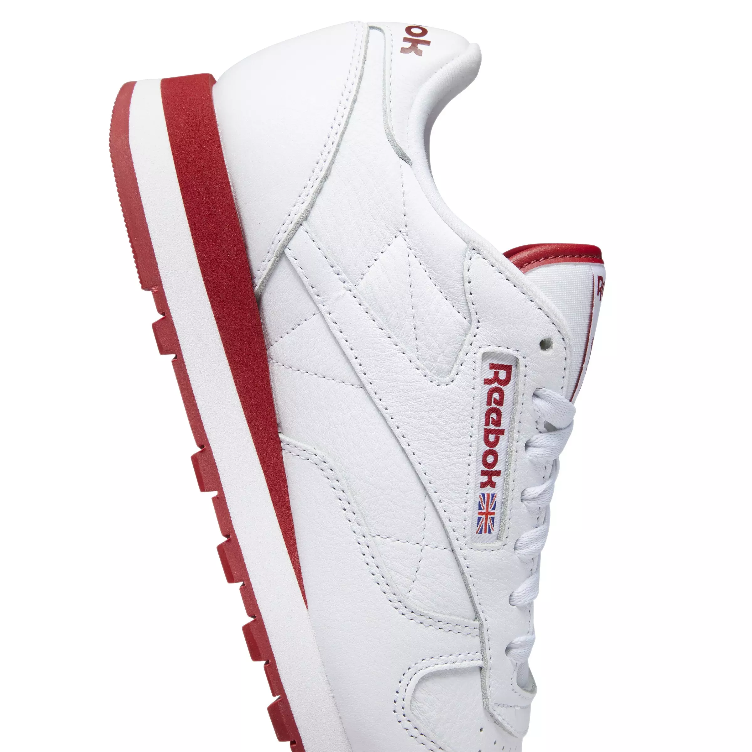 Reebok Classic Leather "Ftwr White/Flash Red" Unisex Shoe - WHITE/RED