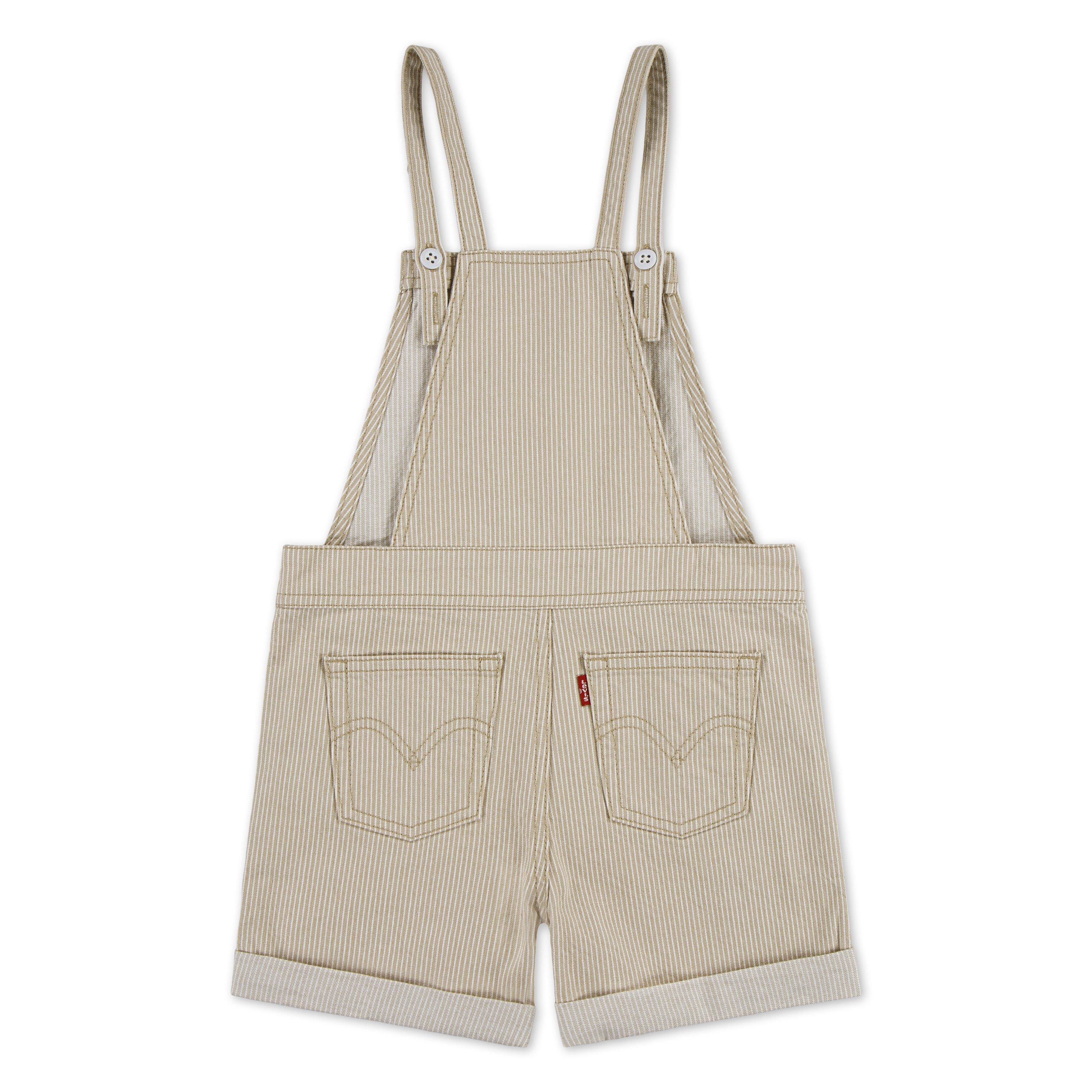Levi's Knot Strap Little Girls' Cream Wash Denim Shortalls