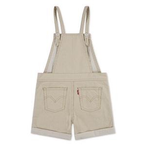Levi's Little Girls' Knot Strap Cream Wash Denim Shortalls