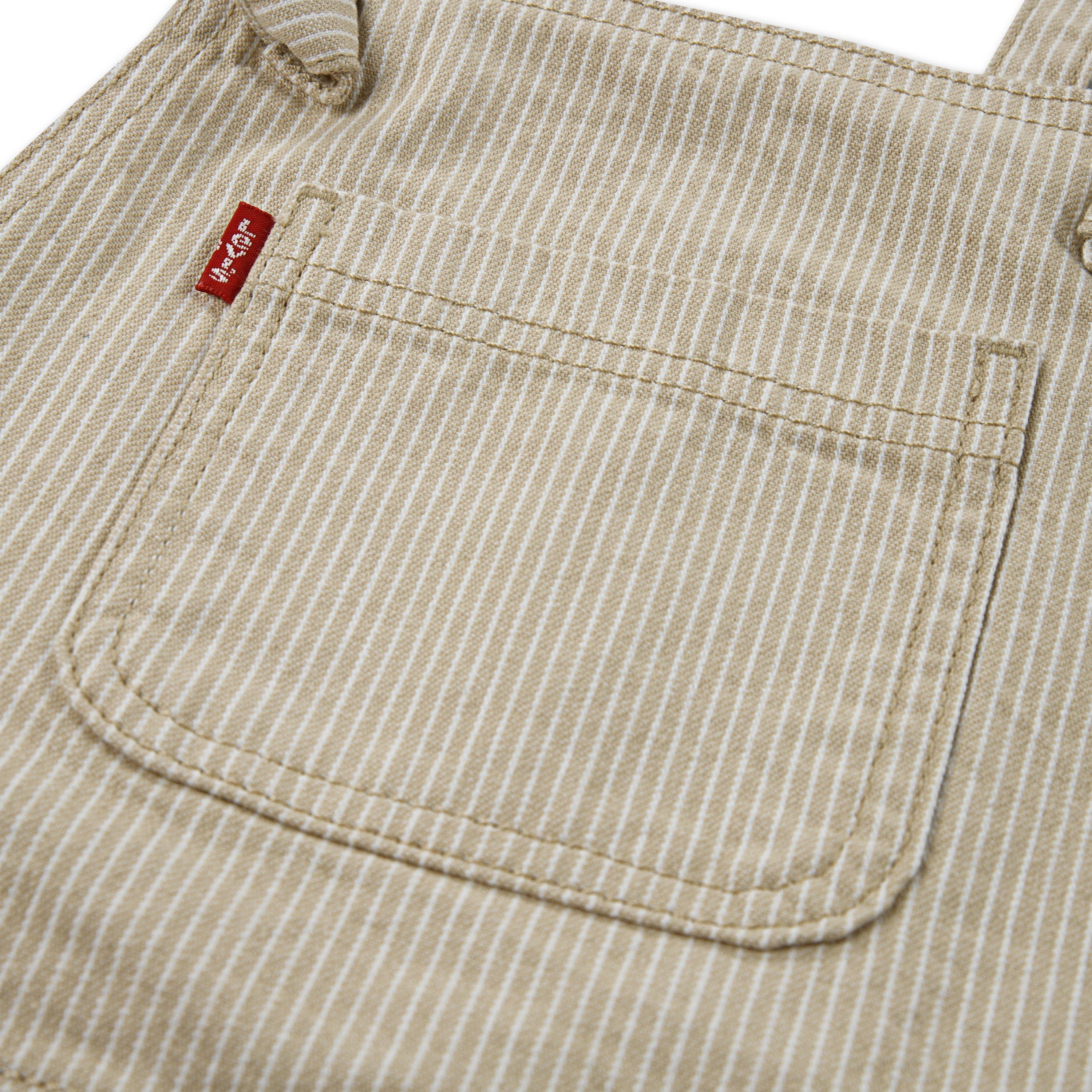 Levi's Knot Strap Little Girls' Cream Wash Denim Shortalls