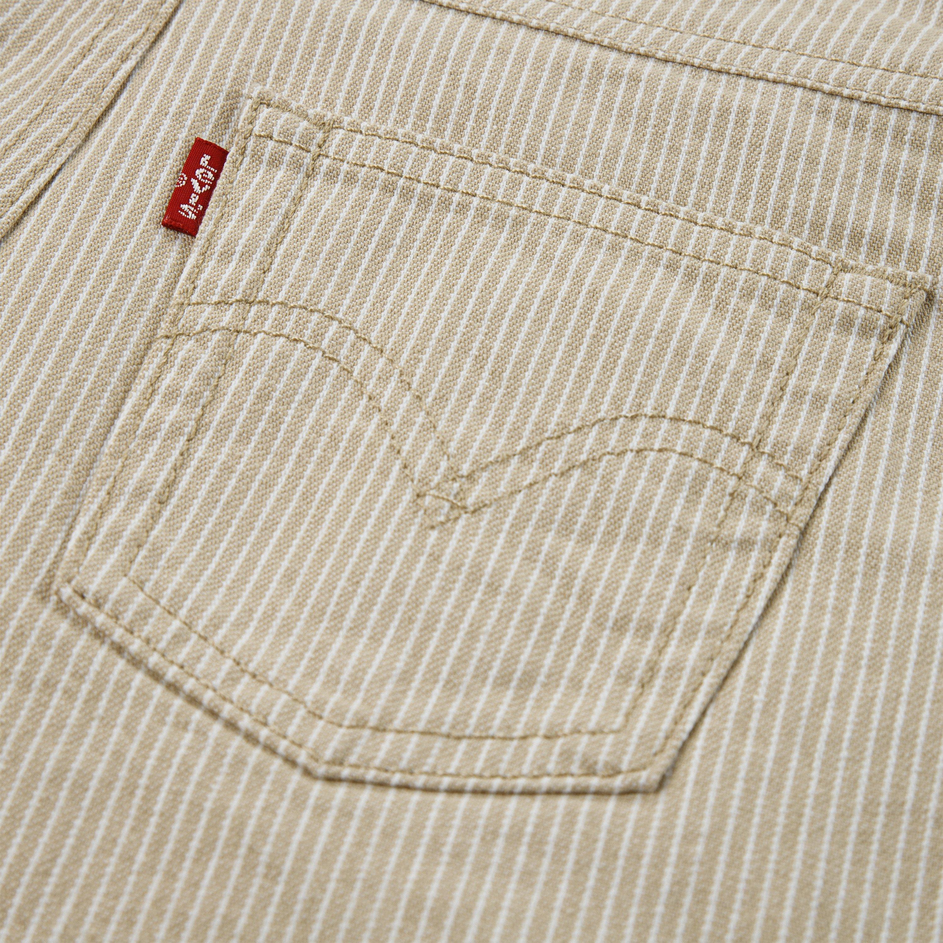Levi's Knot Strap Little Girls' Cream Wash Denim Shortalls