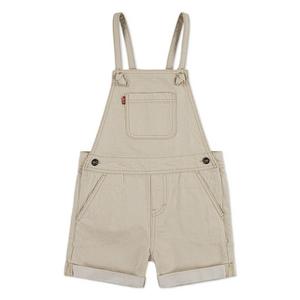 Levi's Little Girls' Knot Strap Cream Wash Denim Shortalls