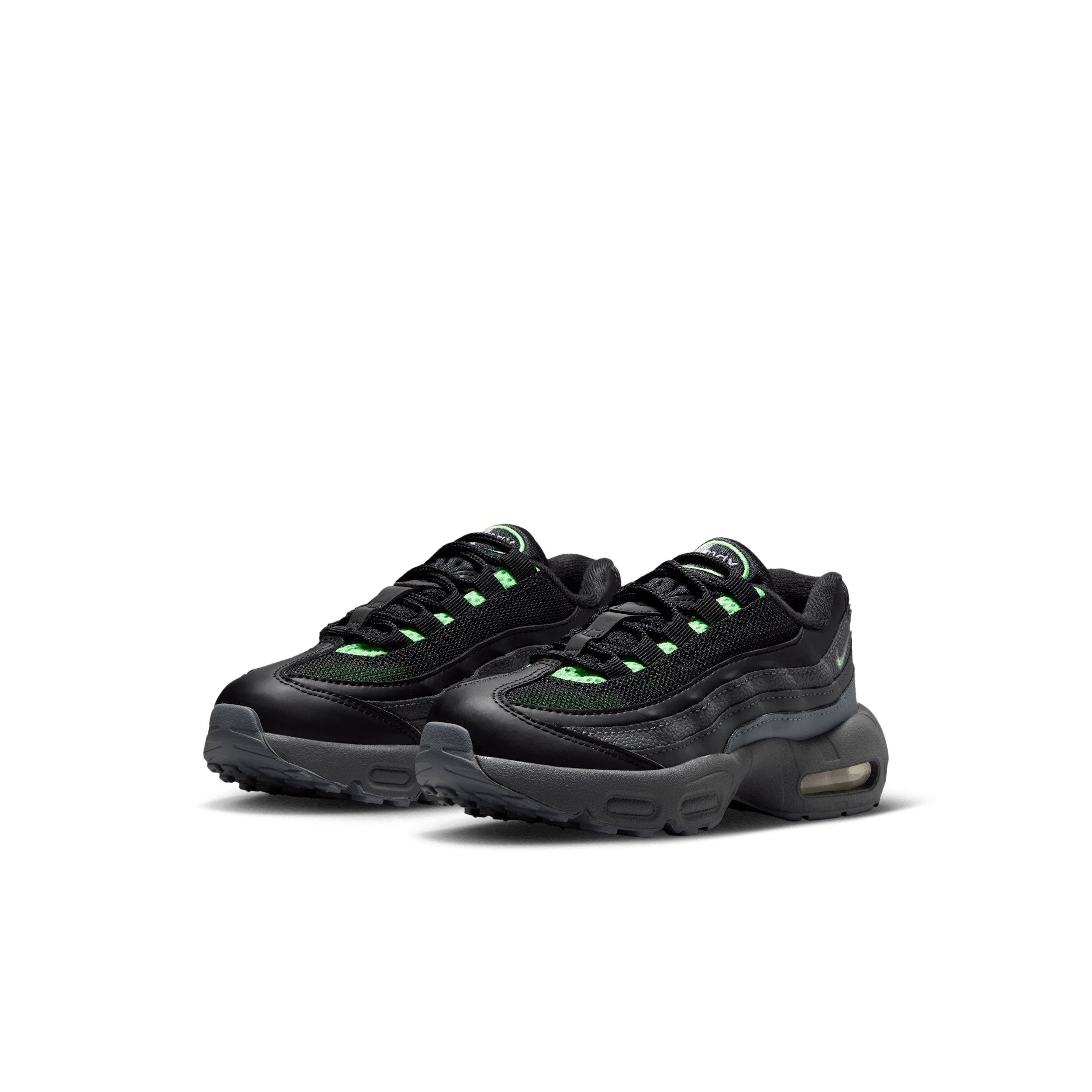 Nike Air Max 95 Recraft "Black/Cool Grey/Iron Grey/Illusion Green" Preschool Boys' Shoe - BLACK/GREY/GREY/GREEN Thumbnail View 3