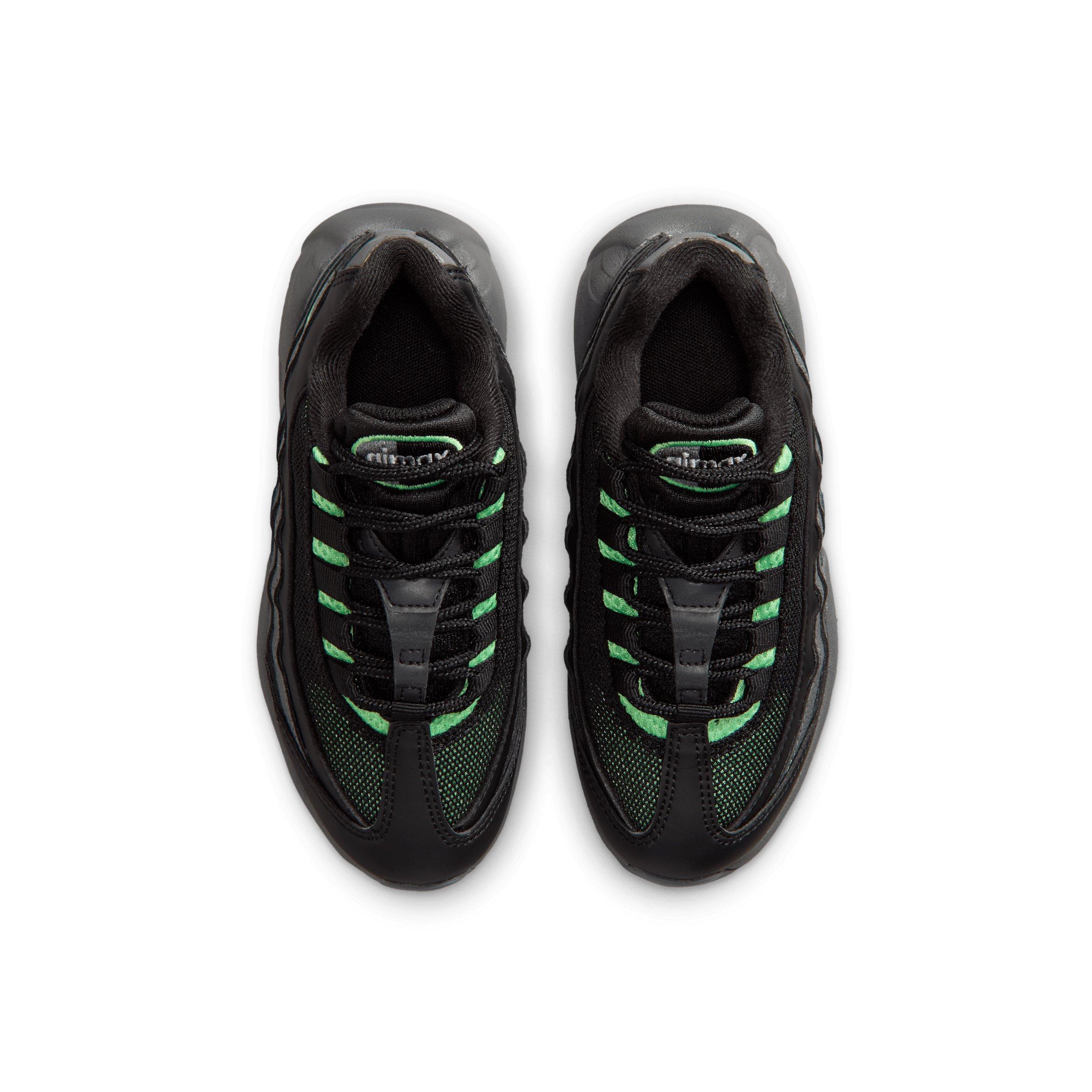 Nike Air Max 95 Recraft "Black/Cool Grey/Iron Grey/Illusion Green" Preschool Boys' Shoe - BLACK/GREY/GREY/GREEN Thumbnail View 4
