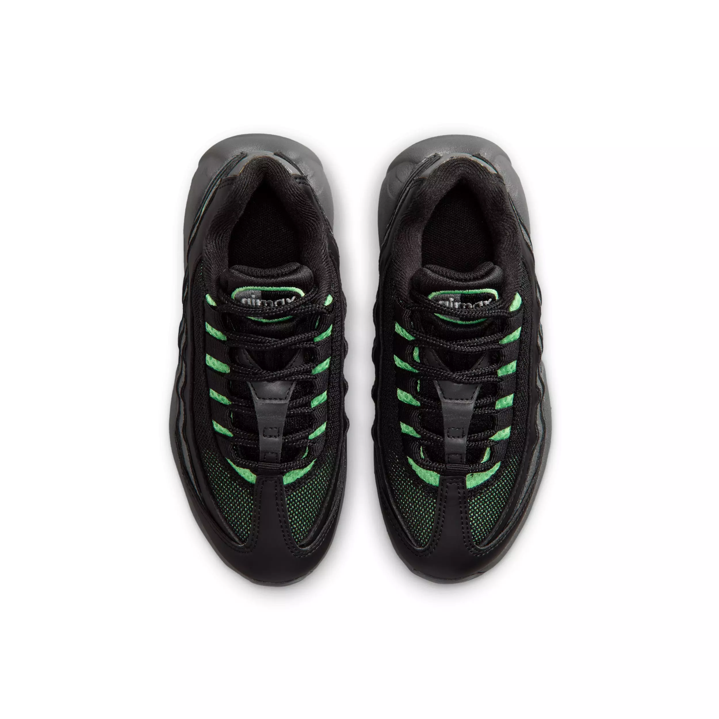 Nike Air Max 95 Recraft "Black/Cool Grey/Iron Grey/Illusion Green" Preschool Boys' Shoe - BLACK/GREY/GREY/GREEN